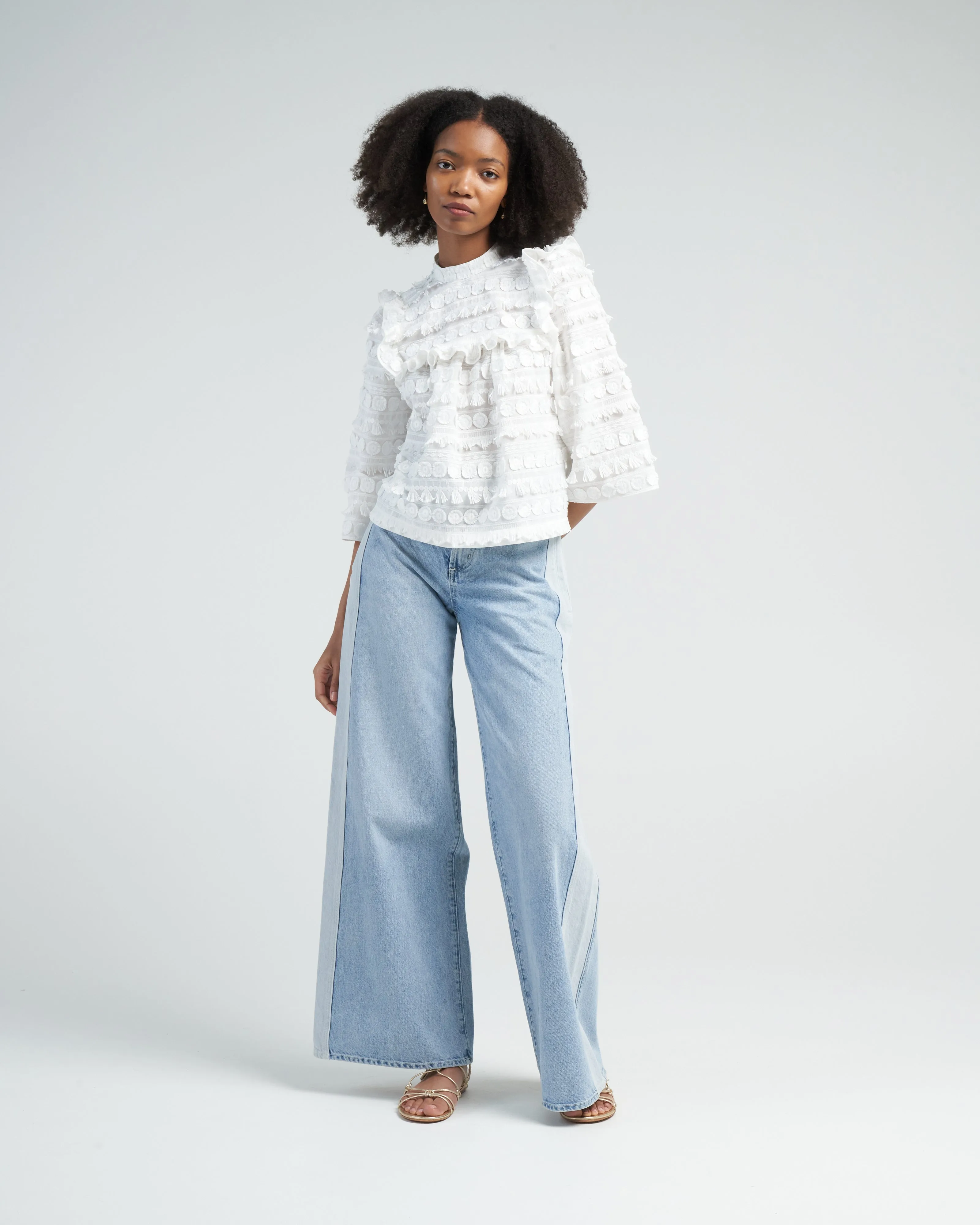 a-line blouse - white