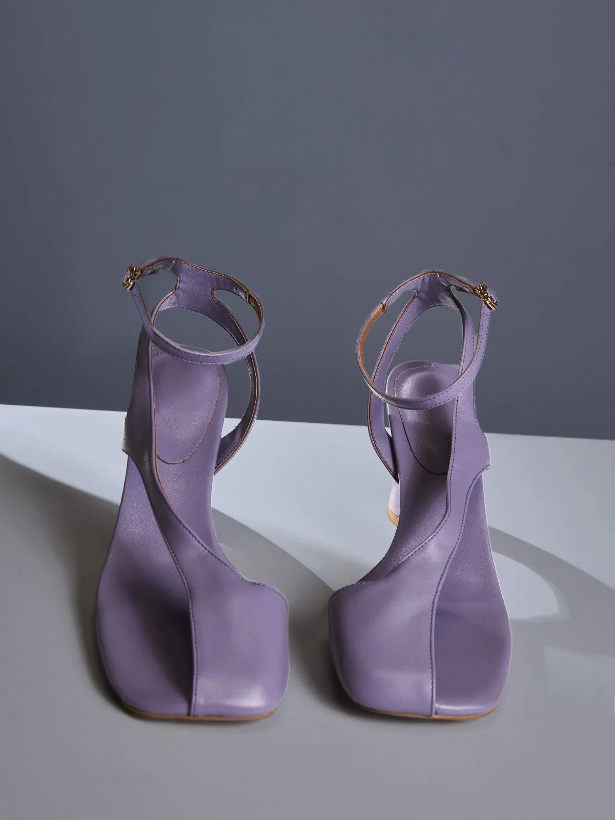 Addien Cutout Leather Heels