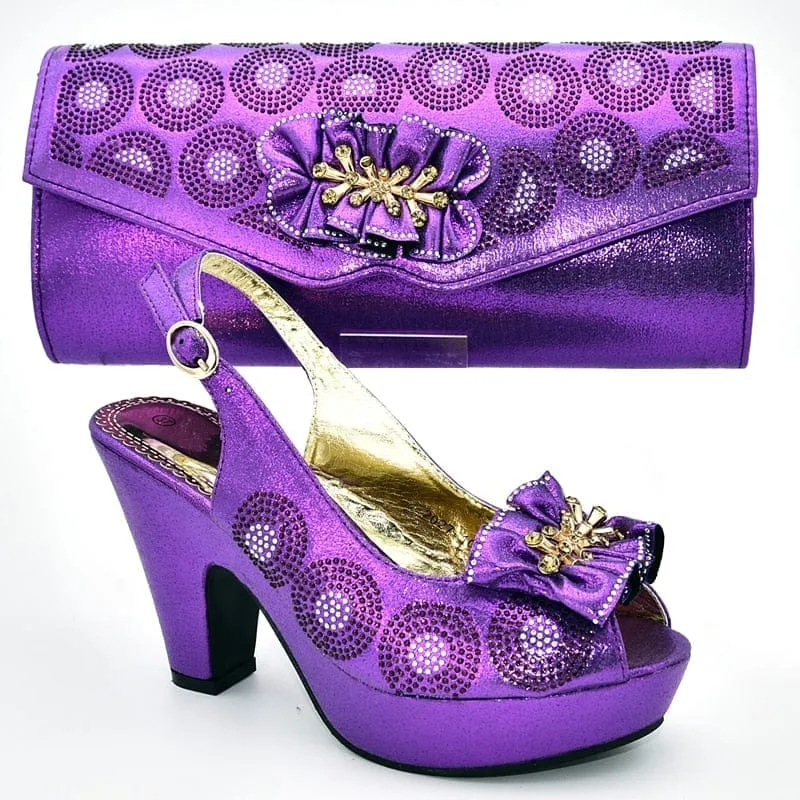 African African Women Wedding Shoes and Bag Set