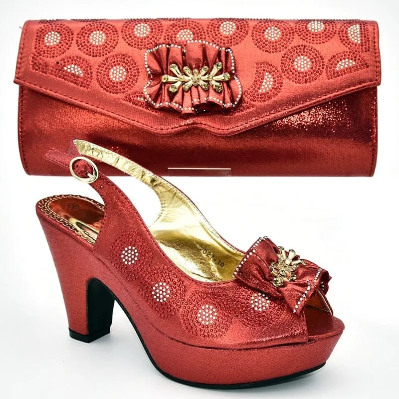 African African Women Wedding Shoes and Bag Set
