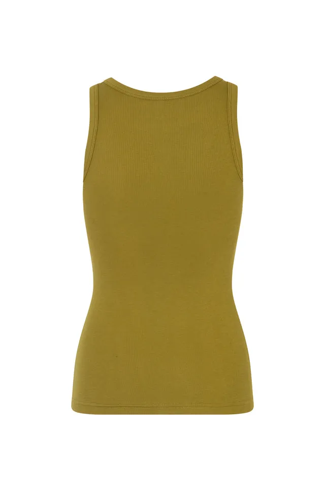 Alexo Olive Drab Ribbed Tank