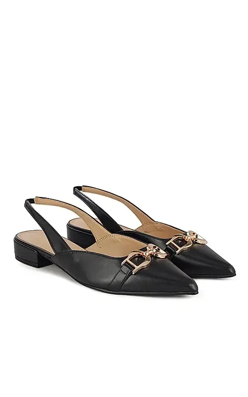Black Embellished Slingback Heels