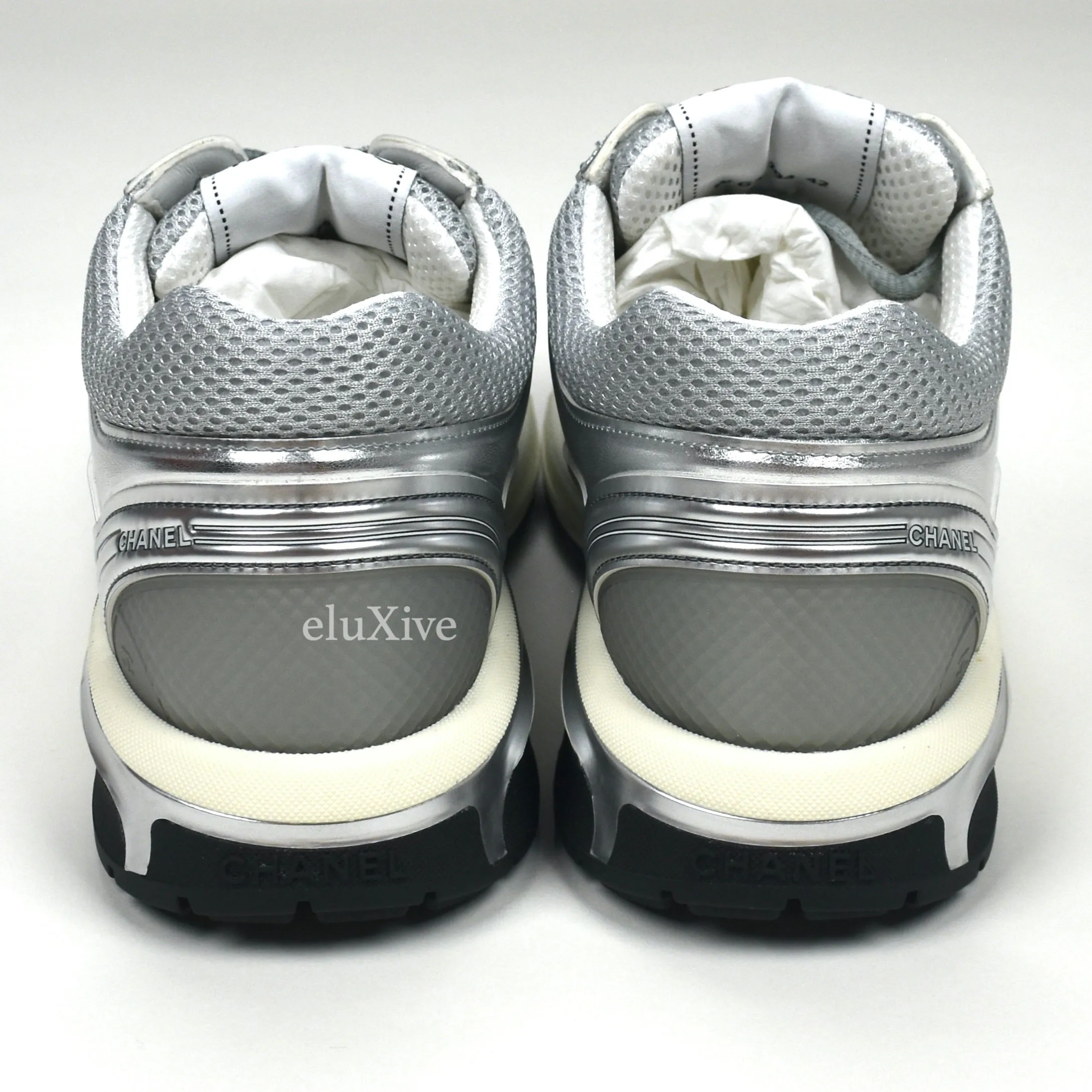 Chanel - Classic Monogram Logo Trainer (Metallic Silver)