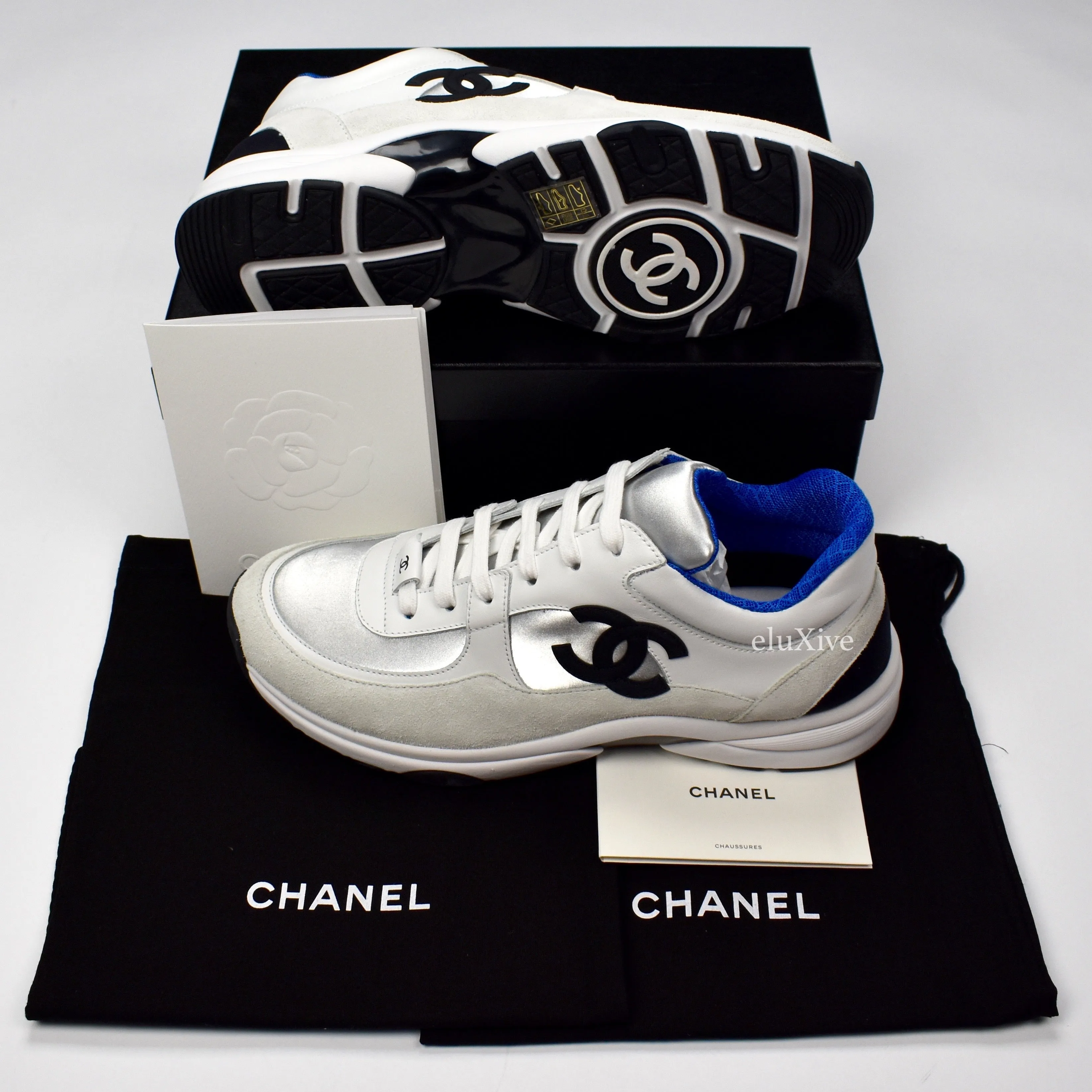 Chanel - Classic Monogram Logo Trainer (White/Blue)