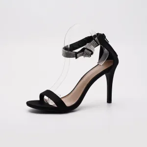 Christian Siriano Rhinestone Strap Open-Toe Stiletto