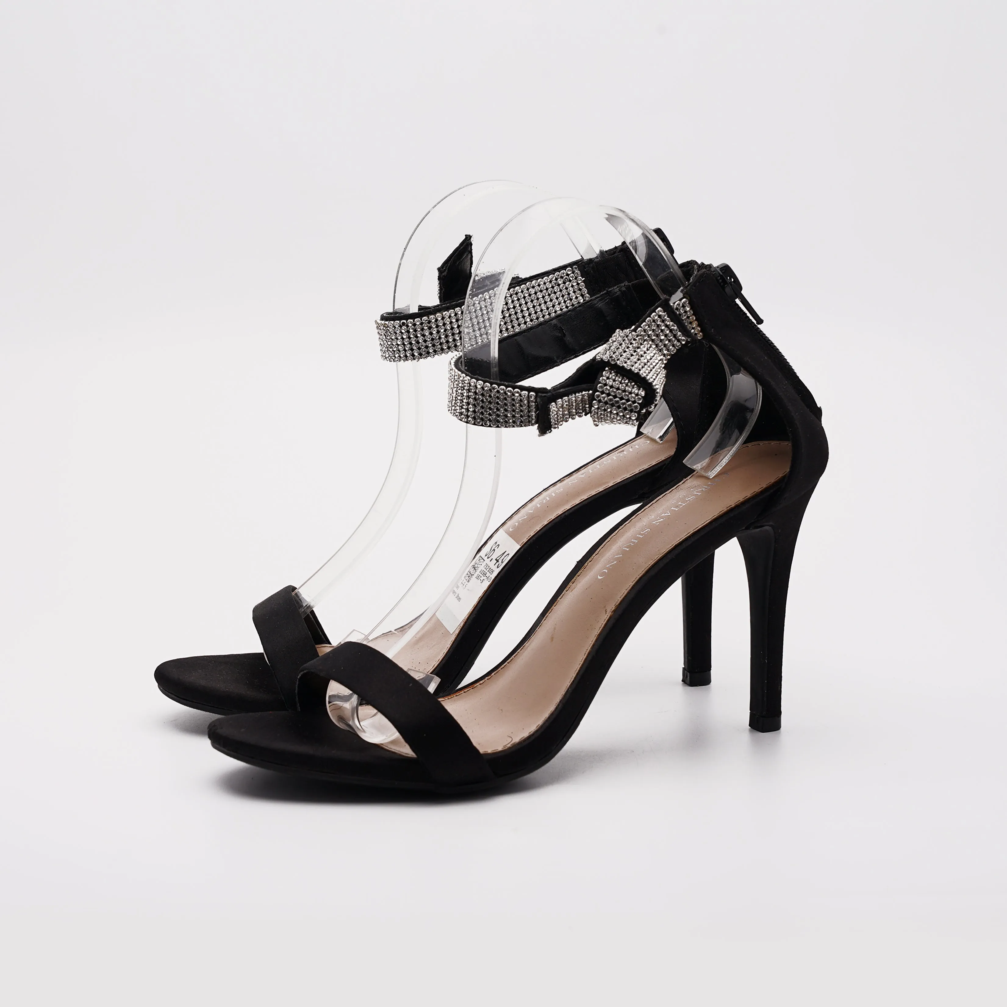 Christian Siriano Rhinestone Strap Open-Toe Stiletto