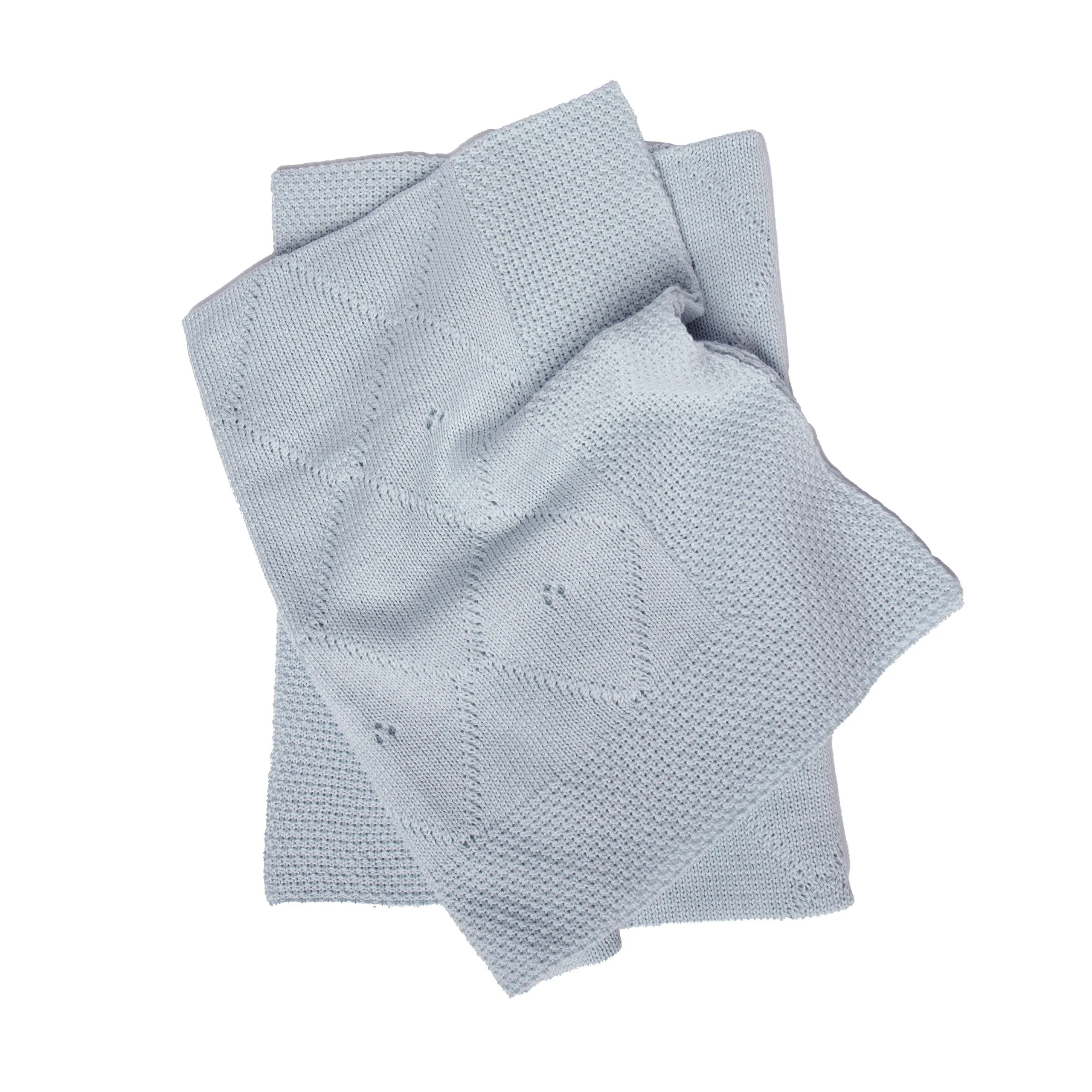 Classic Knit Receiving Blanket, Blue
