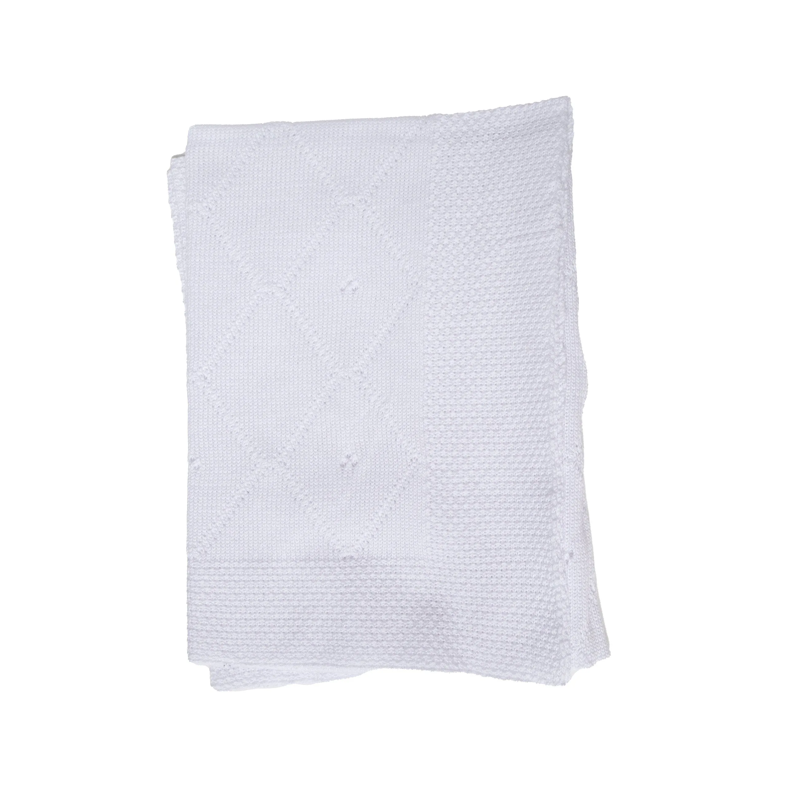 Classic Knit Receiving Blanket, White