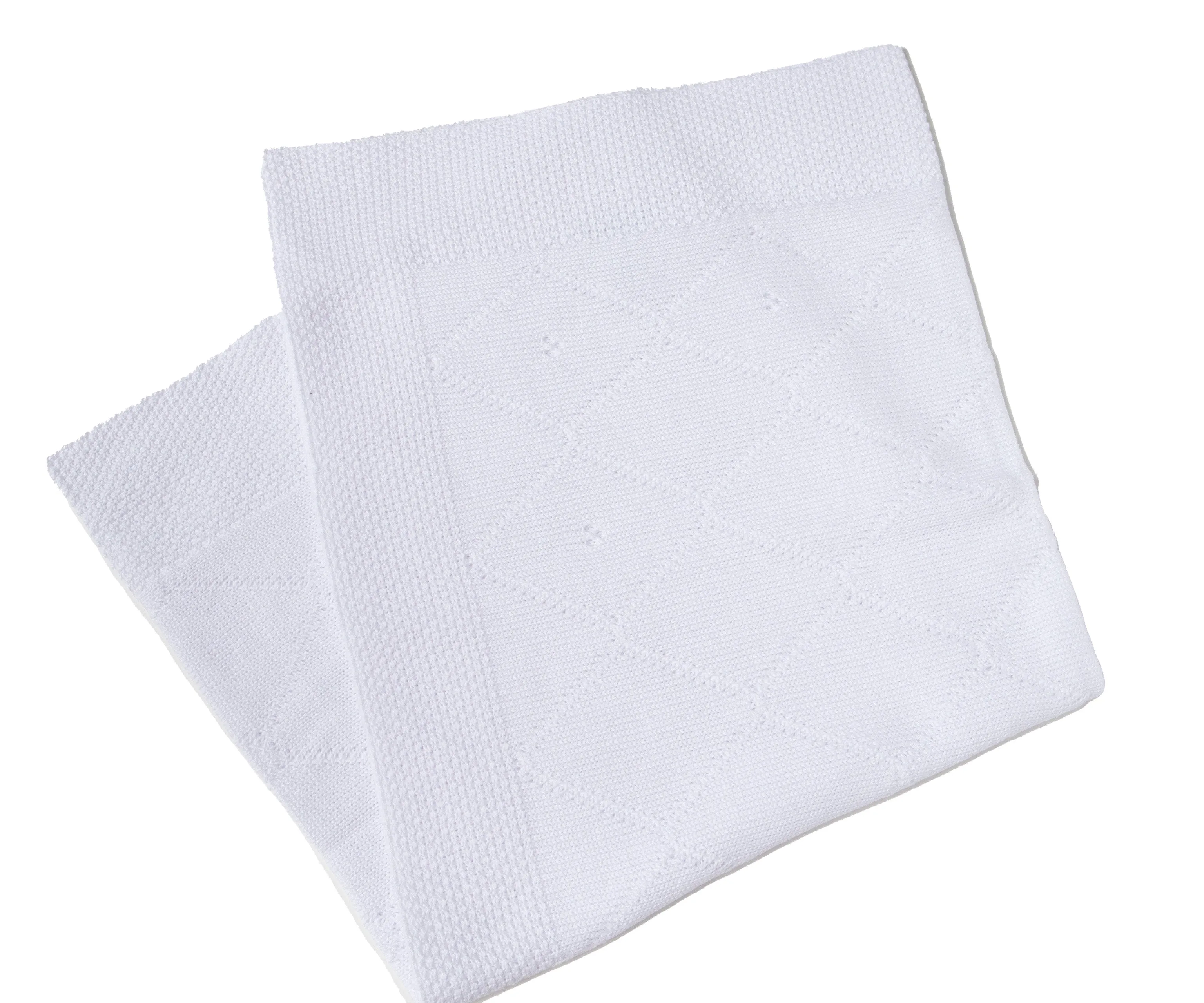 Classic Knit Receiving Blanket, White