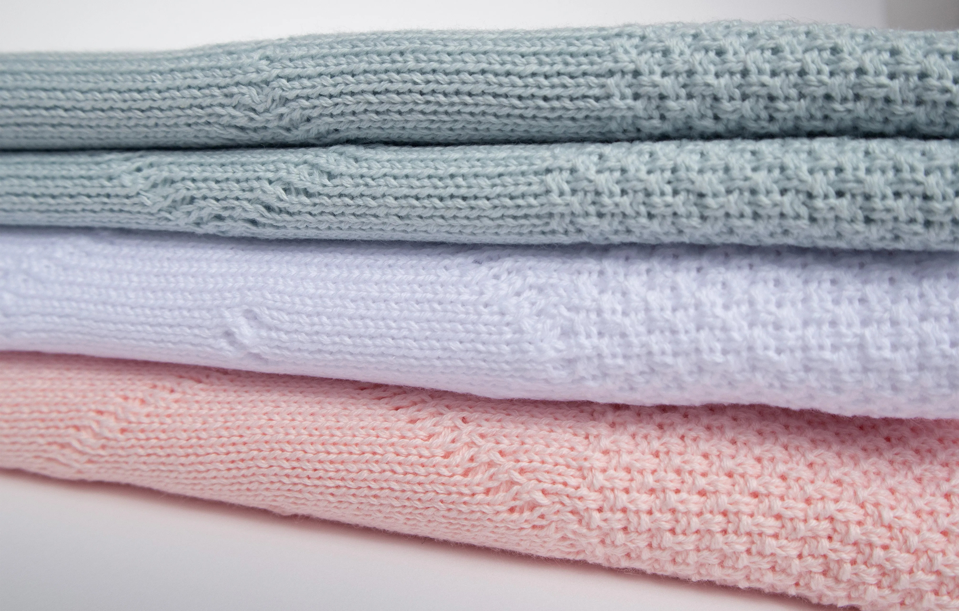 Classic Knit Receiving Blanket, White