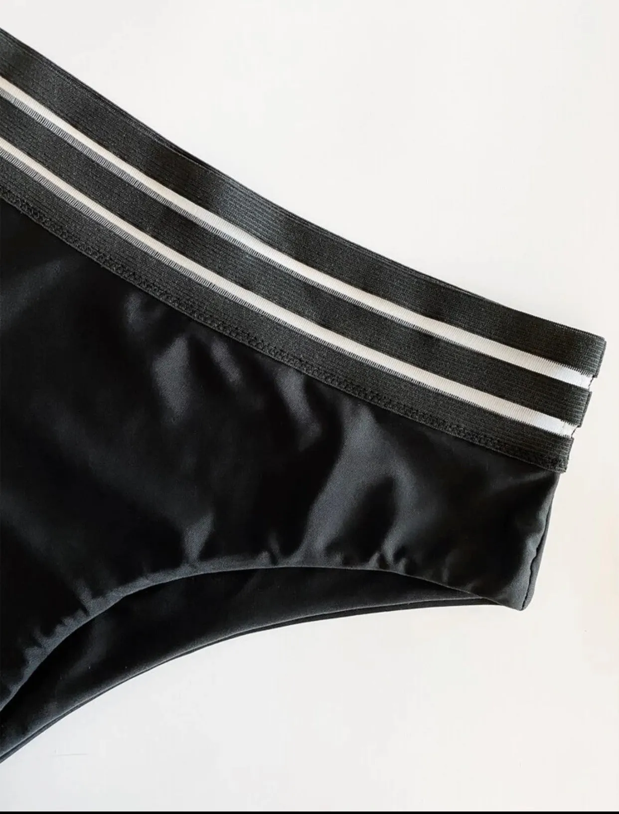 Contrast mesh high waisted two piece swimsuit