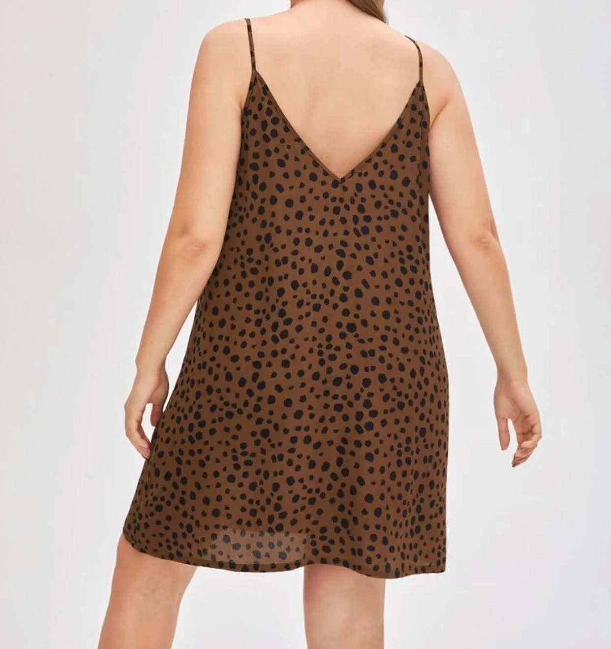 Curve and plus all over Dalmatian print slip dress