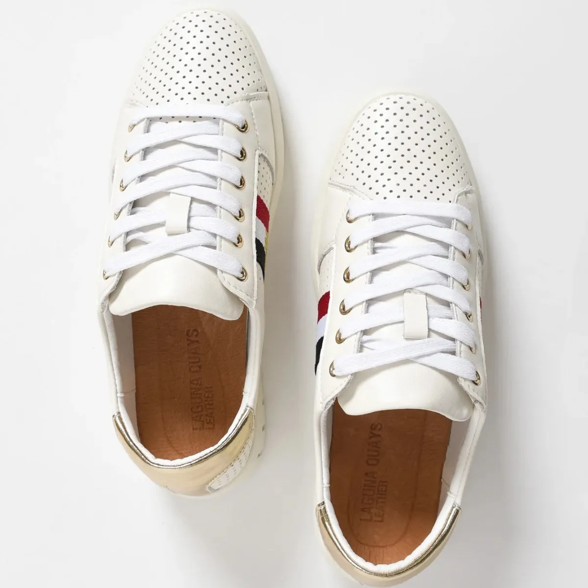 Elope Bee Leather Sneakers (White)
