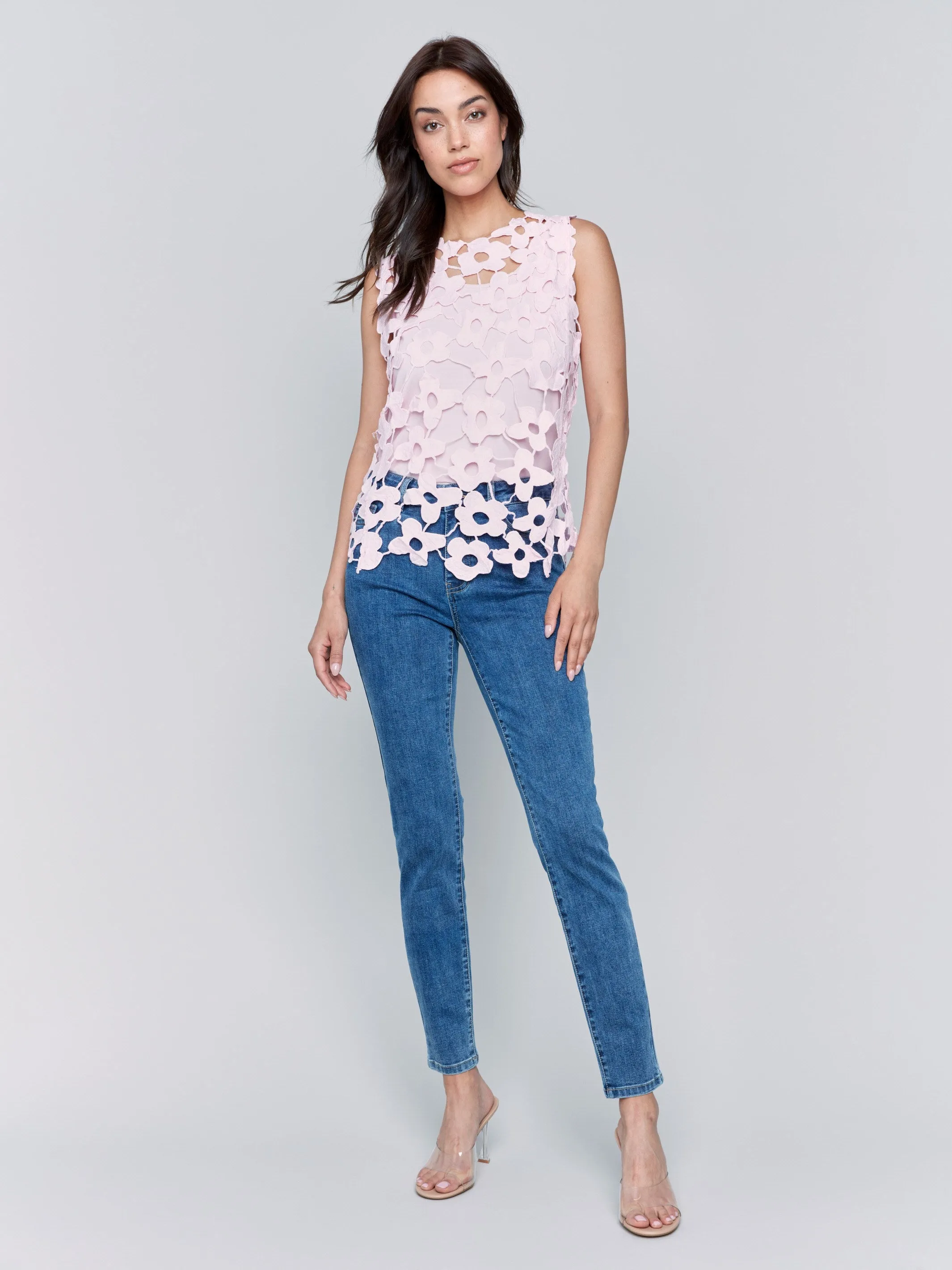 Floral Crochet Sleeveless Top - Petal
