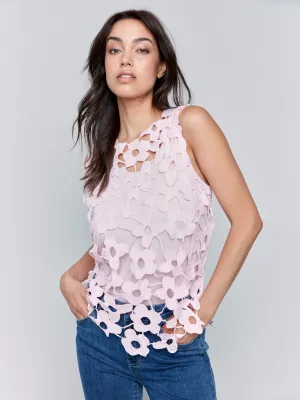 Floral Crochet Sleeveless Top - Petal