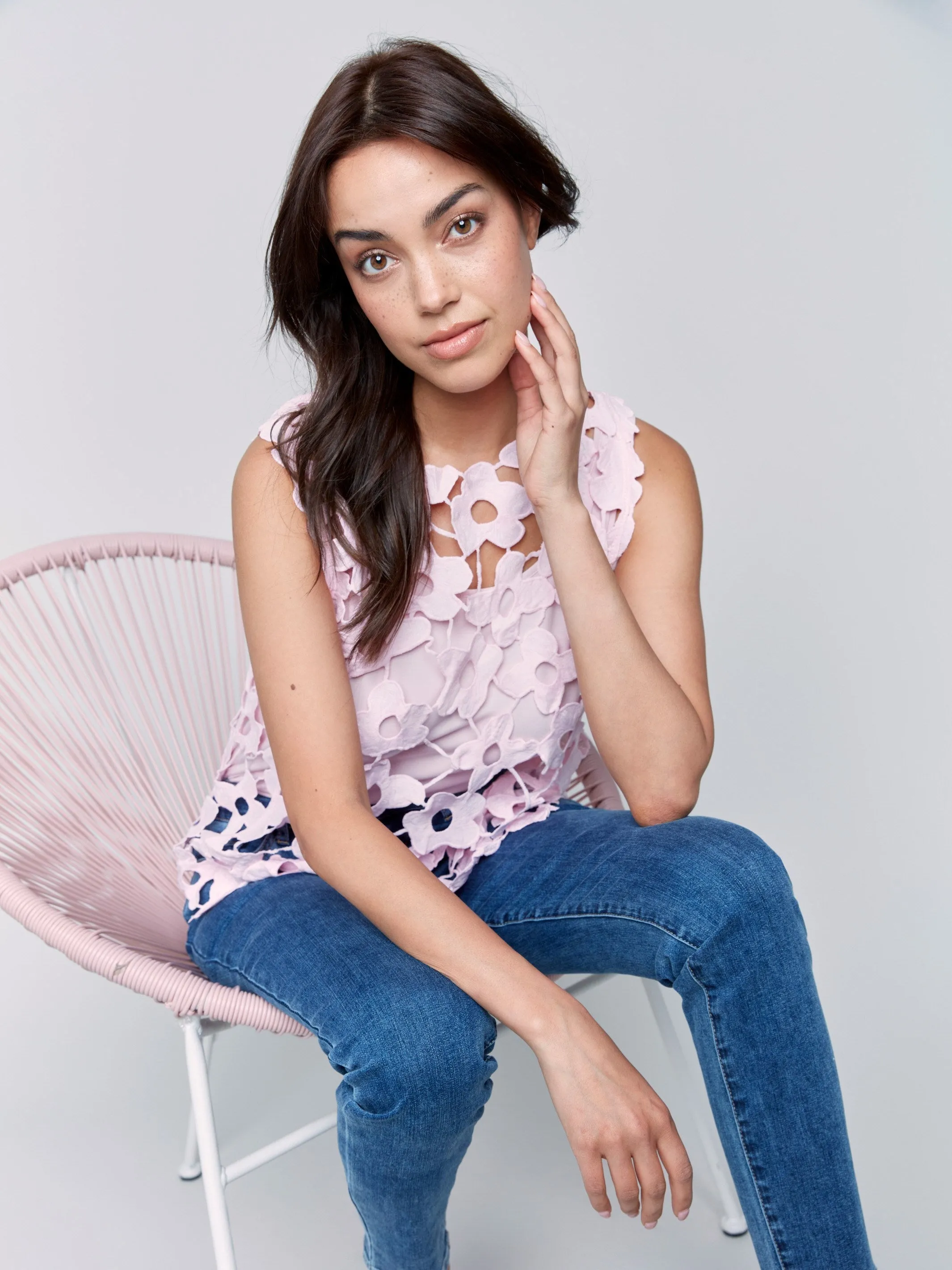 Floral Crochet Sleeveless Top - Petal