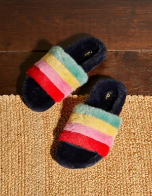 Fur Slider Slippers-Multi