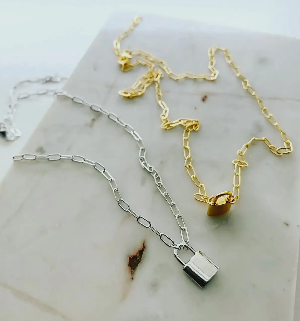 Gold Plated Necklace | Padlock