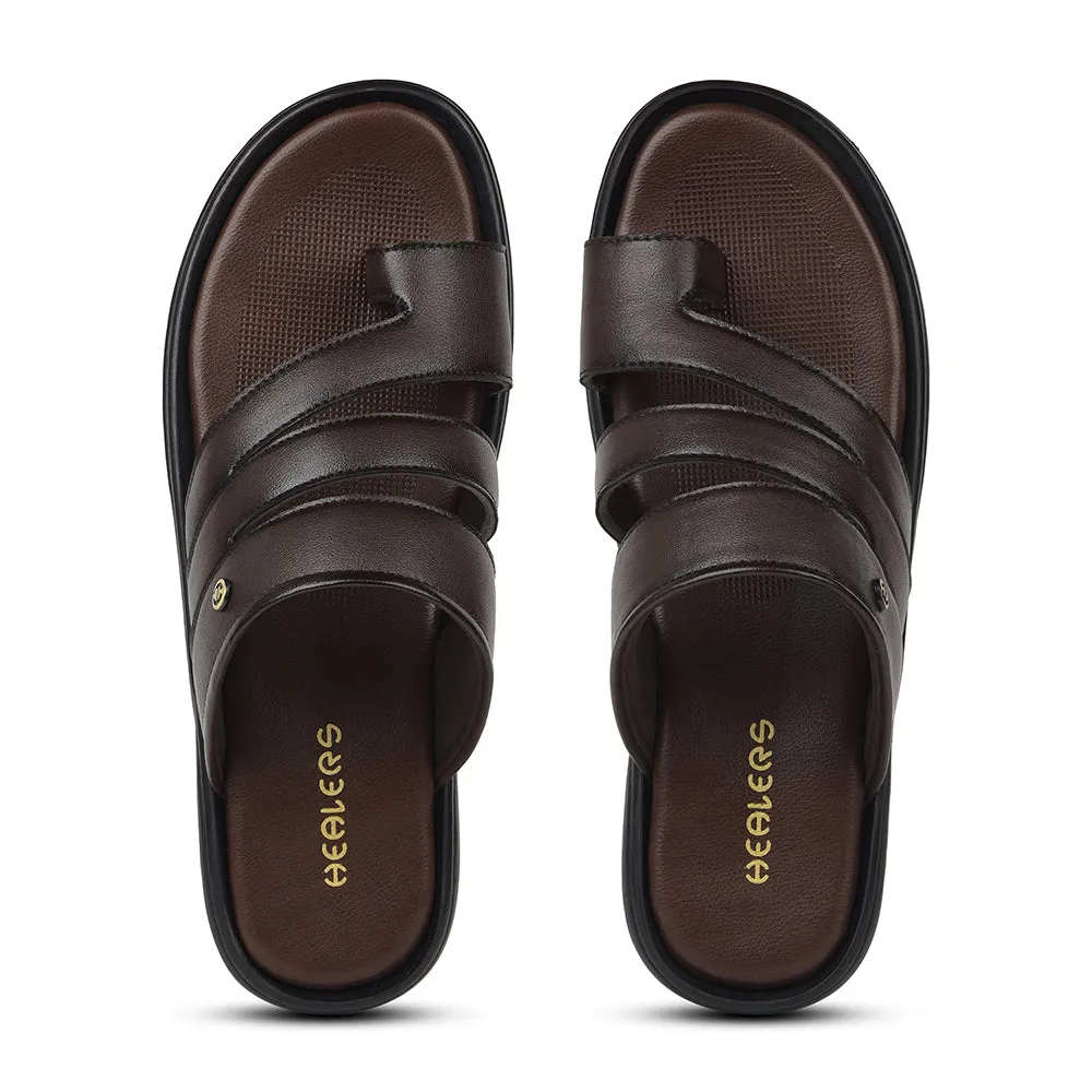Healers Brown Casual Slipper For Mens AOL-12 By Liberty