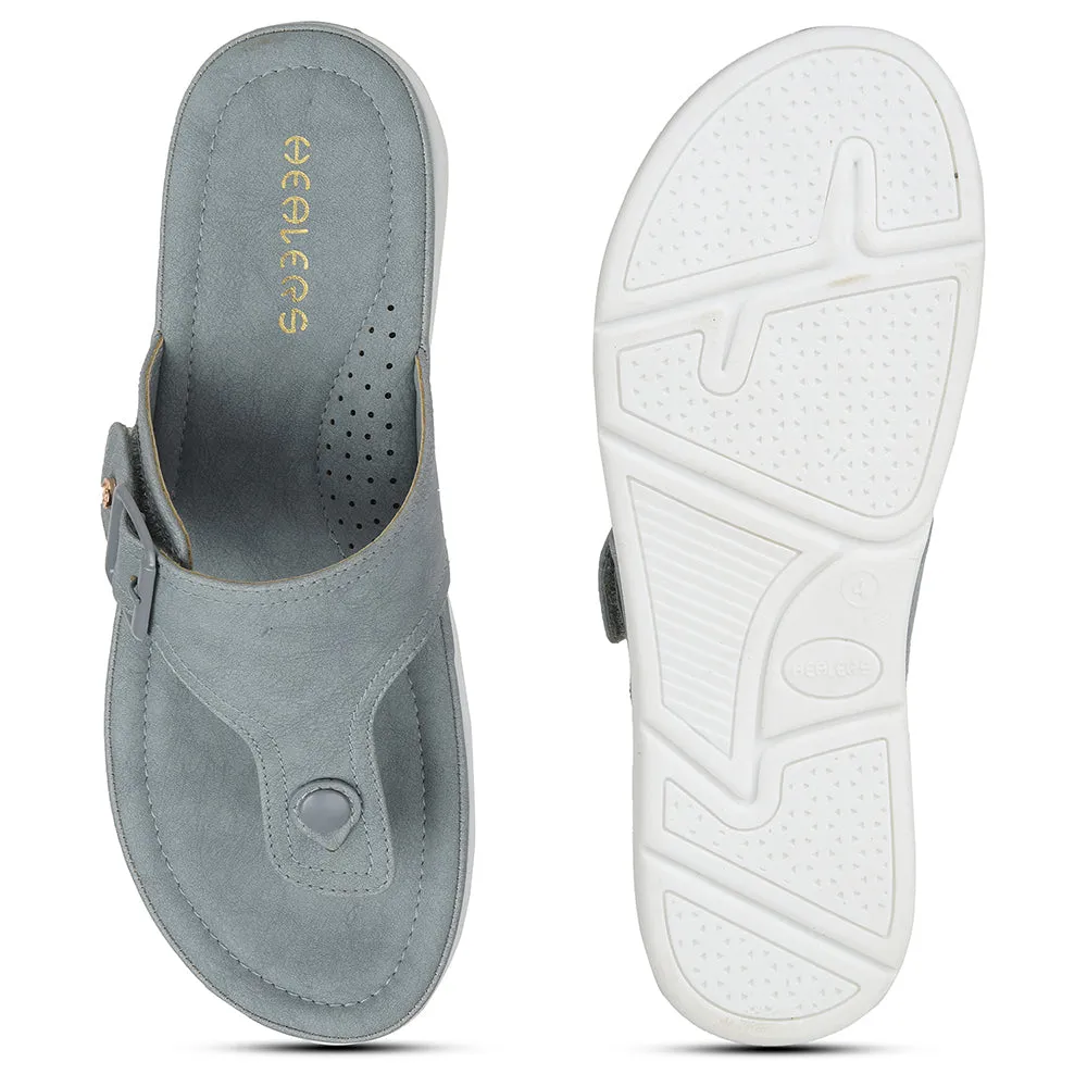Healers Light Grey Casual Slipper For Women JFL-35 By Liberty