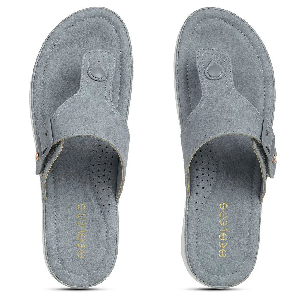Healers Light Grey Casual Slipper For Women JFL-35 By Liberty