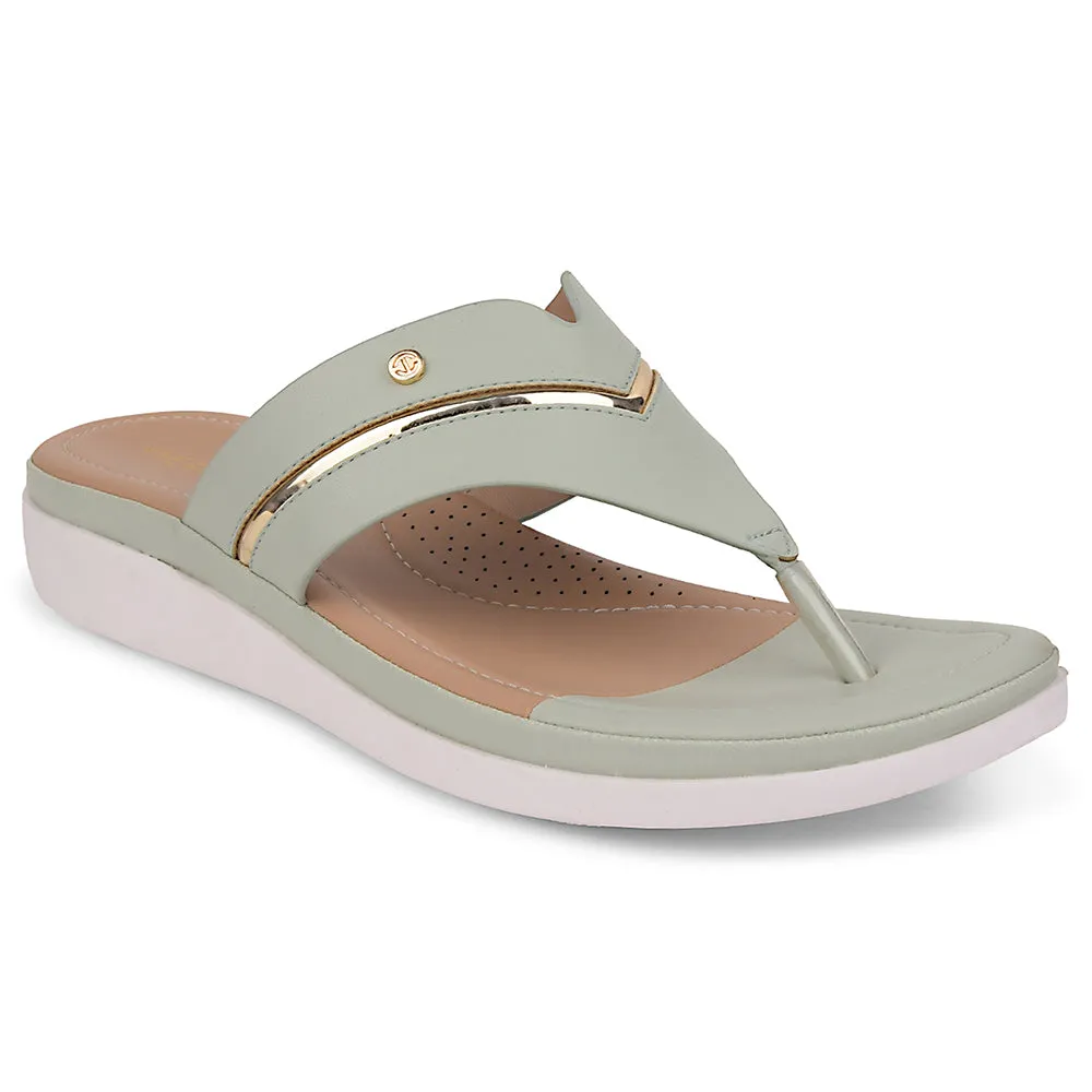 Healers Sea Green Casual Slipper For Women JFL-33 By Liberty