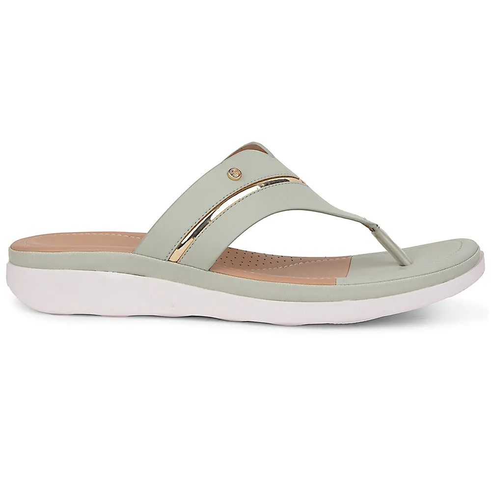 Healers Sea Green Casual Slipper For Women JFL-33 By Liberty