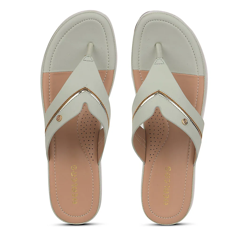 Healers Sea Green Casual Slipper For Women JFL-33 By Liberty