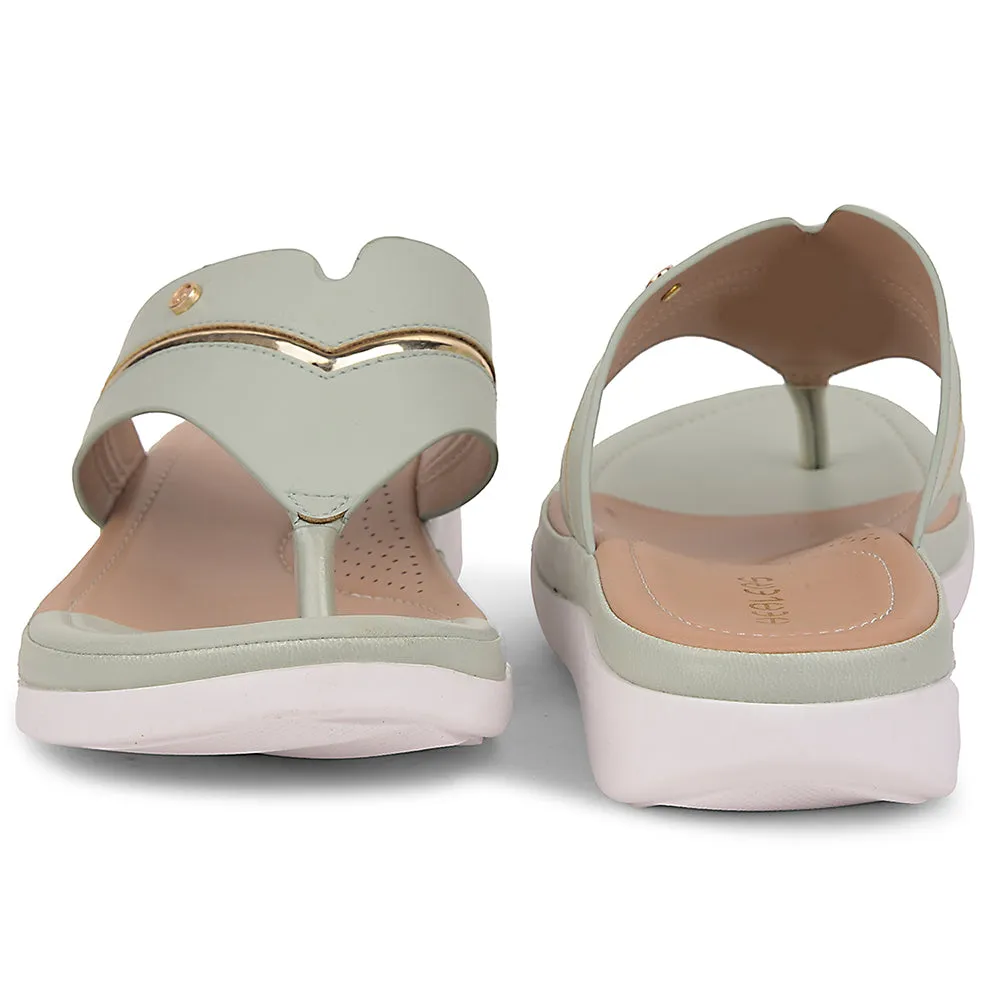 Healers Sea Green Casual Slipper For Women JFL-33 By Liberty