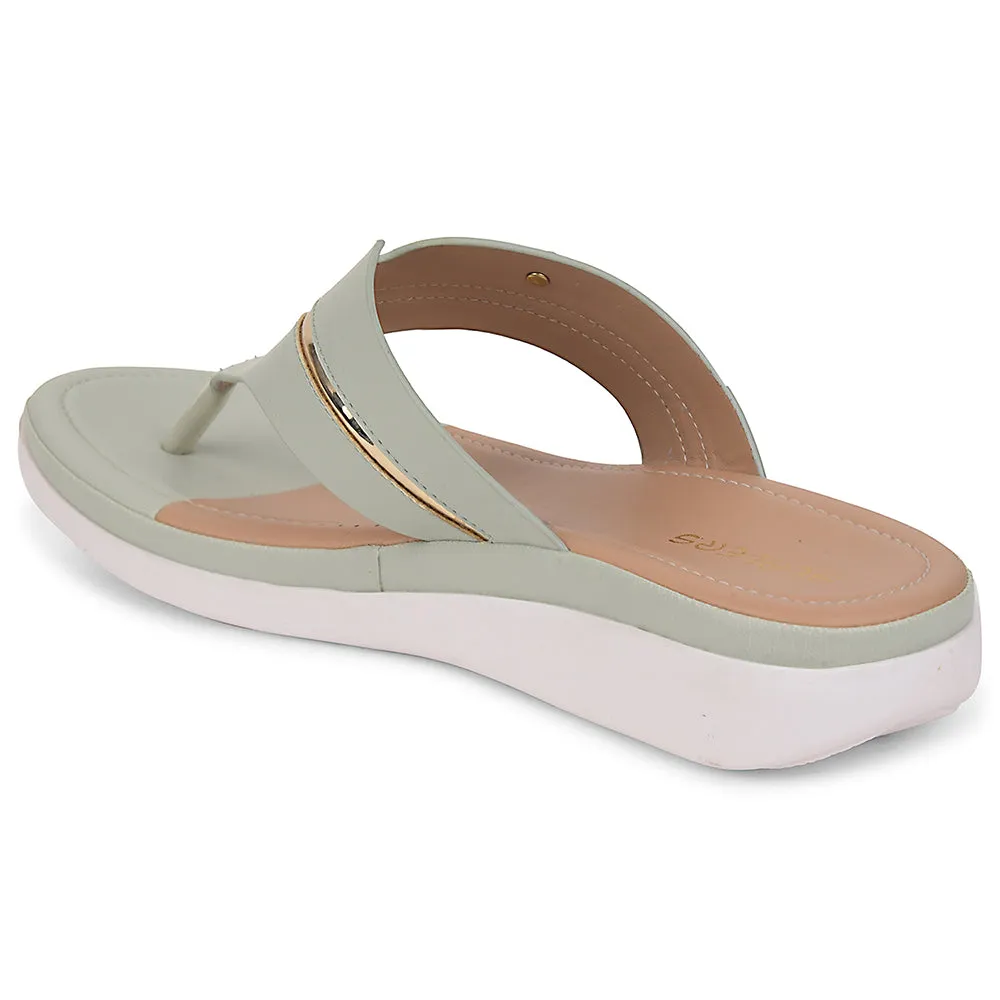 Healers Sea Green Casual Slipper For Women JFL-33 By Liberty