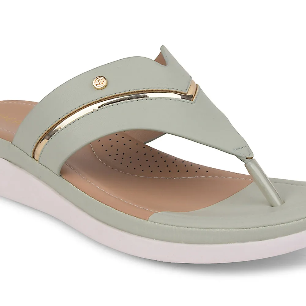 Healers Sea Green Casual Slipper For Women JFL-33 By Liberty