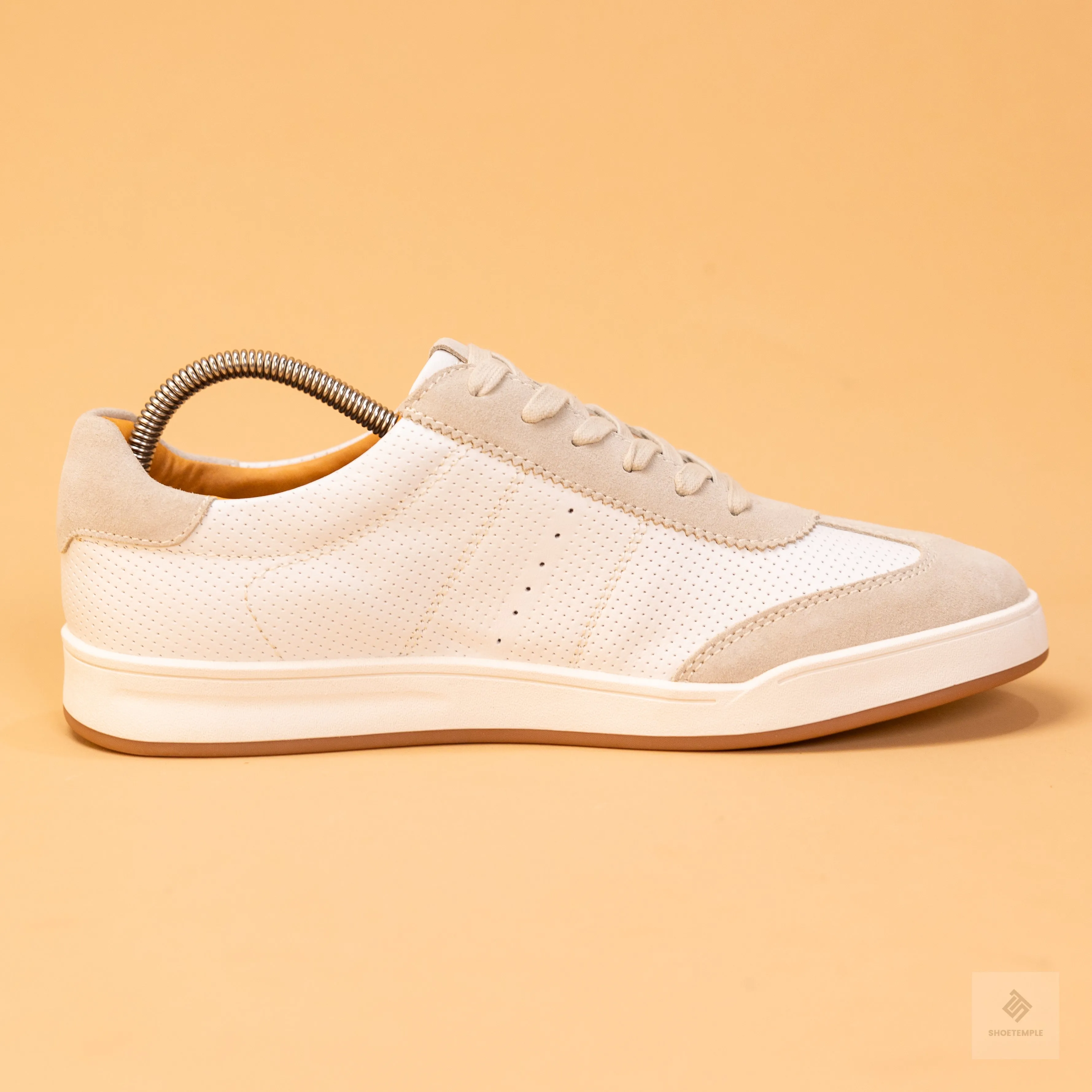 JOHNNIE-O TOPSPIN LEATHER SNEAKER - WHITE