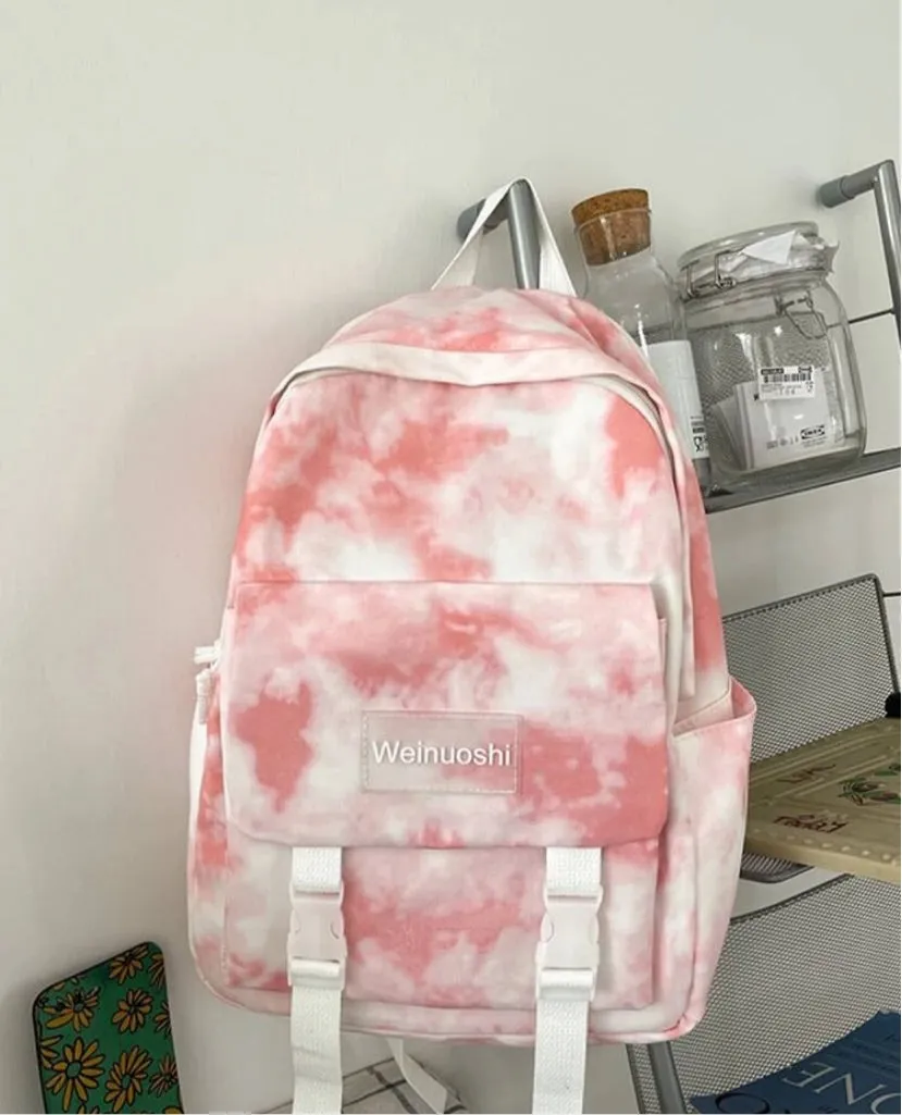 Kids Tye Dye Buckle Decor Backpack