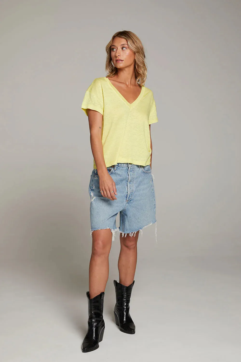 Linen V-Neck Tee