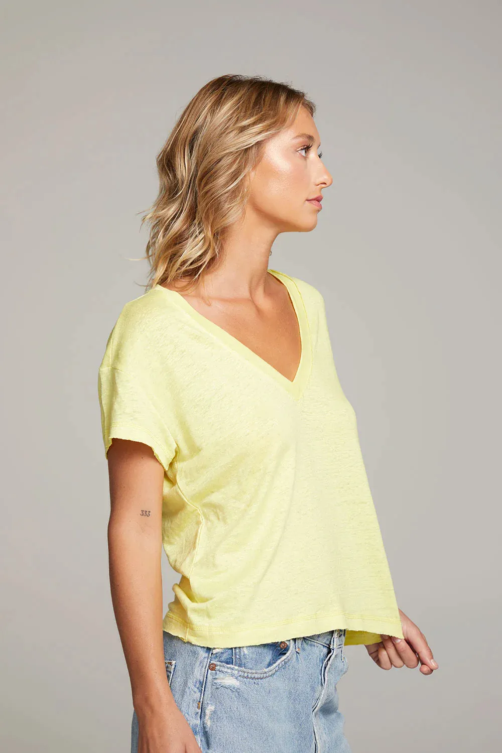 Linen V-Neck Tee