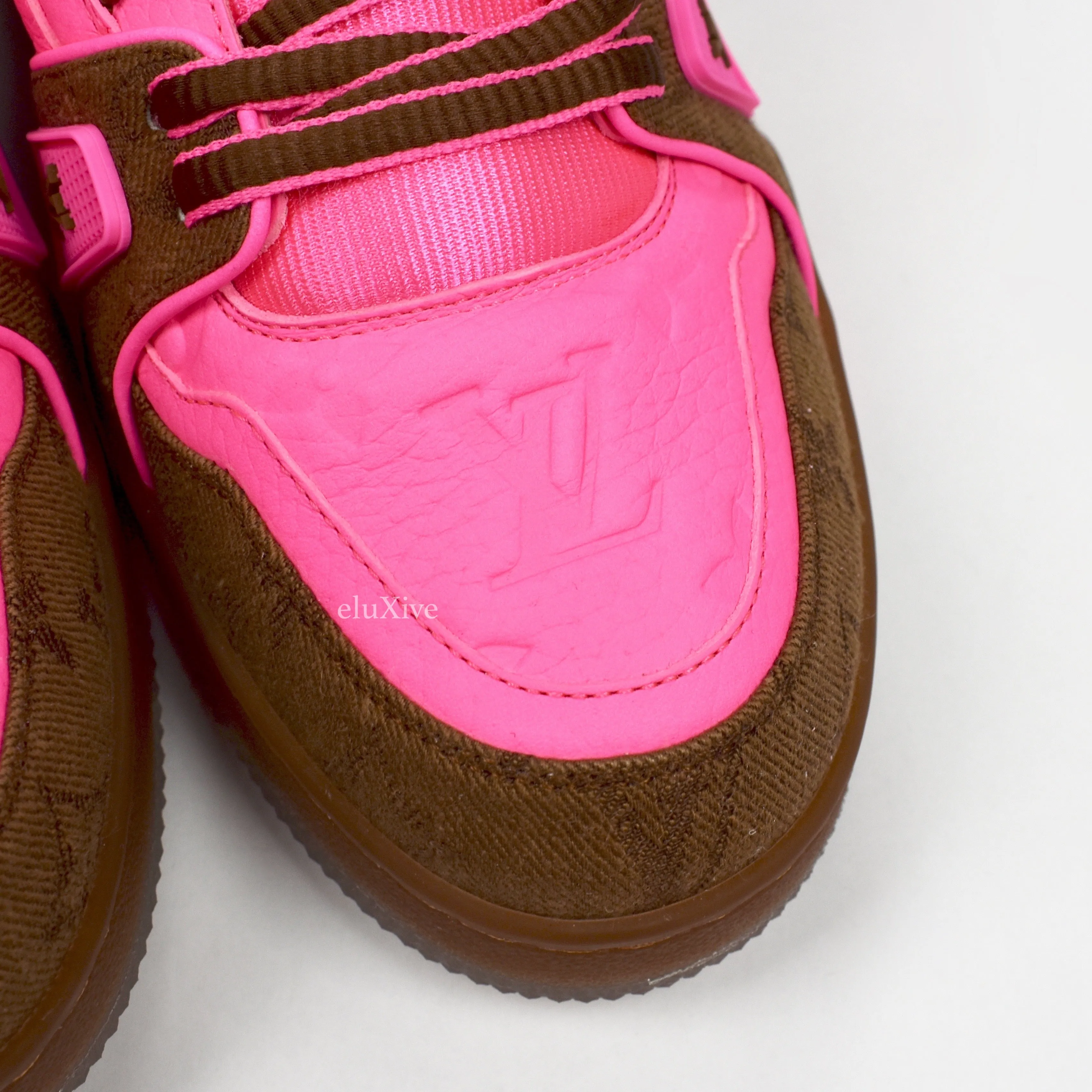 Louis Vuitton - Pink/Brown Leather Trainer Sneakers