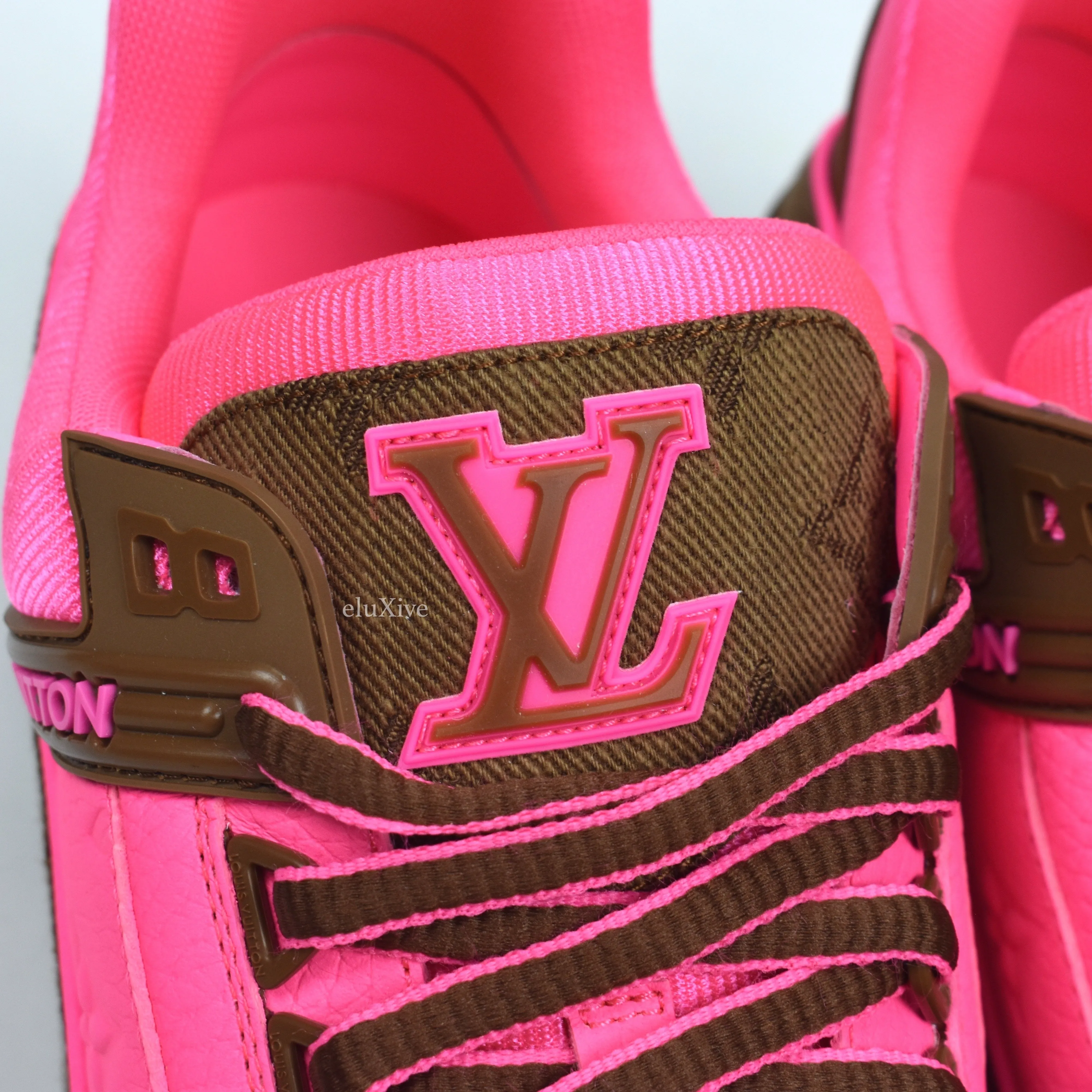 Louis Vuitton - Pink/Brown Leather Trainer Sneakers