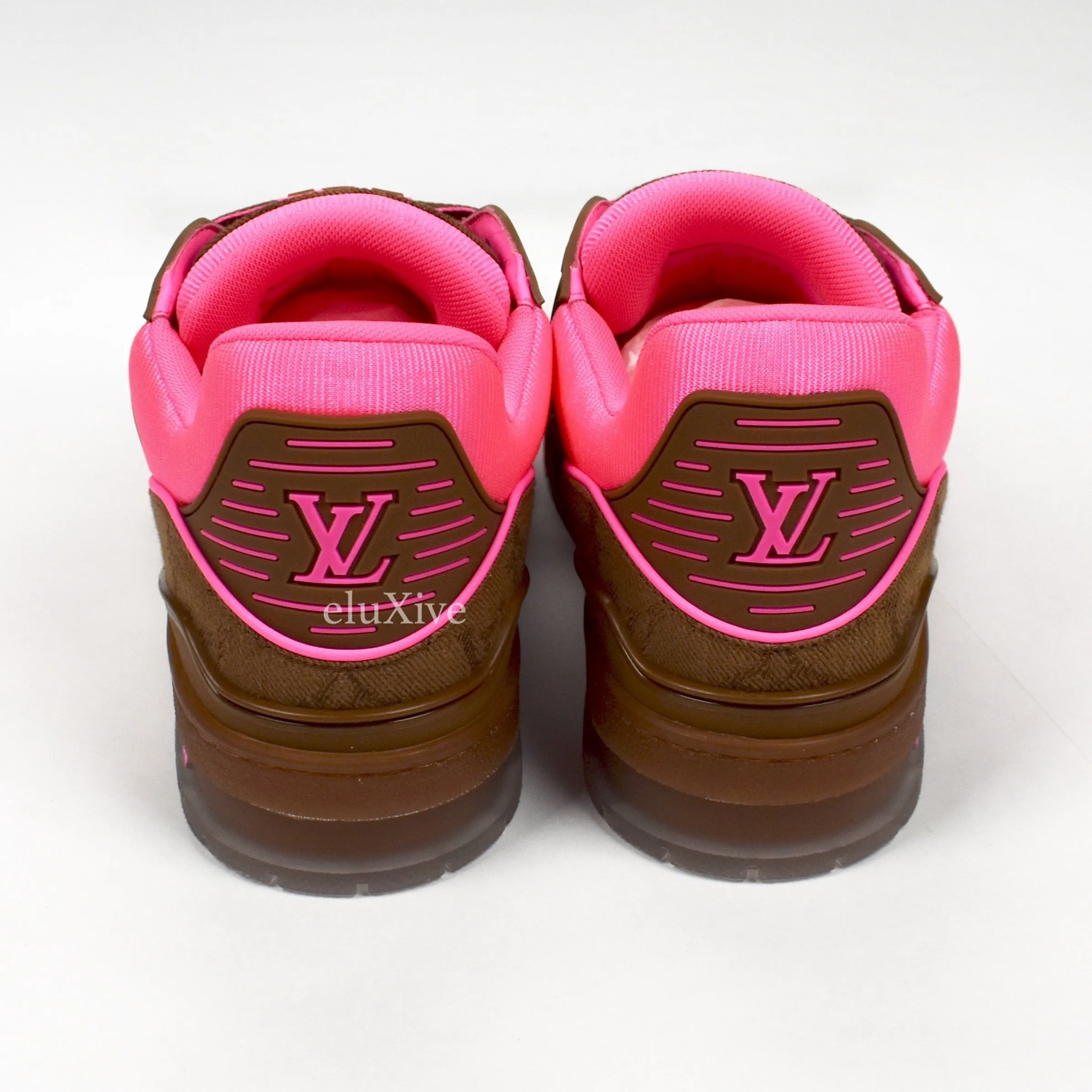Louis Vuitton - Pink/Brown Leather Trainer Sneakers