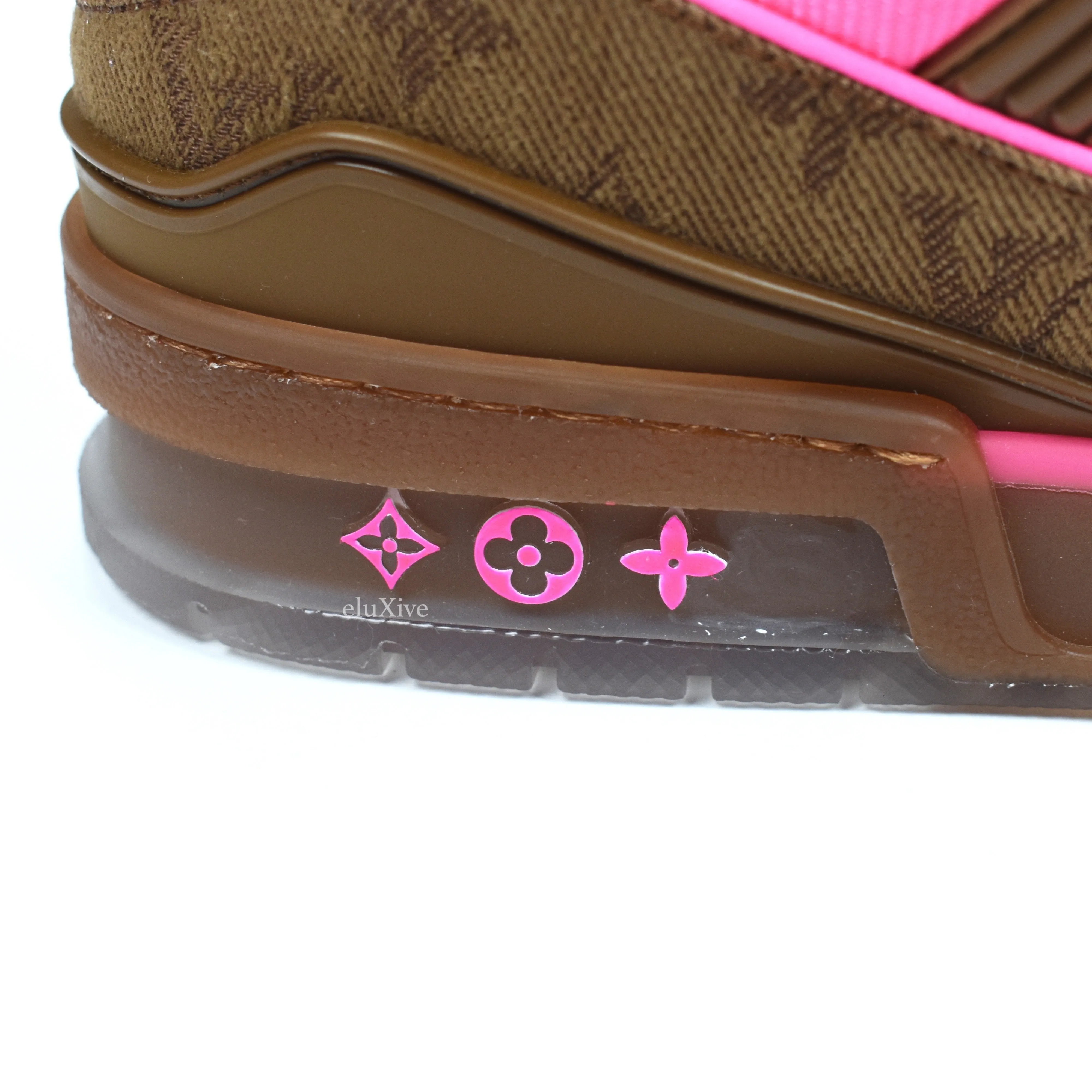 Louis Vuitton - Pink/Brown Leather Trainer Sneakers