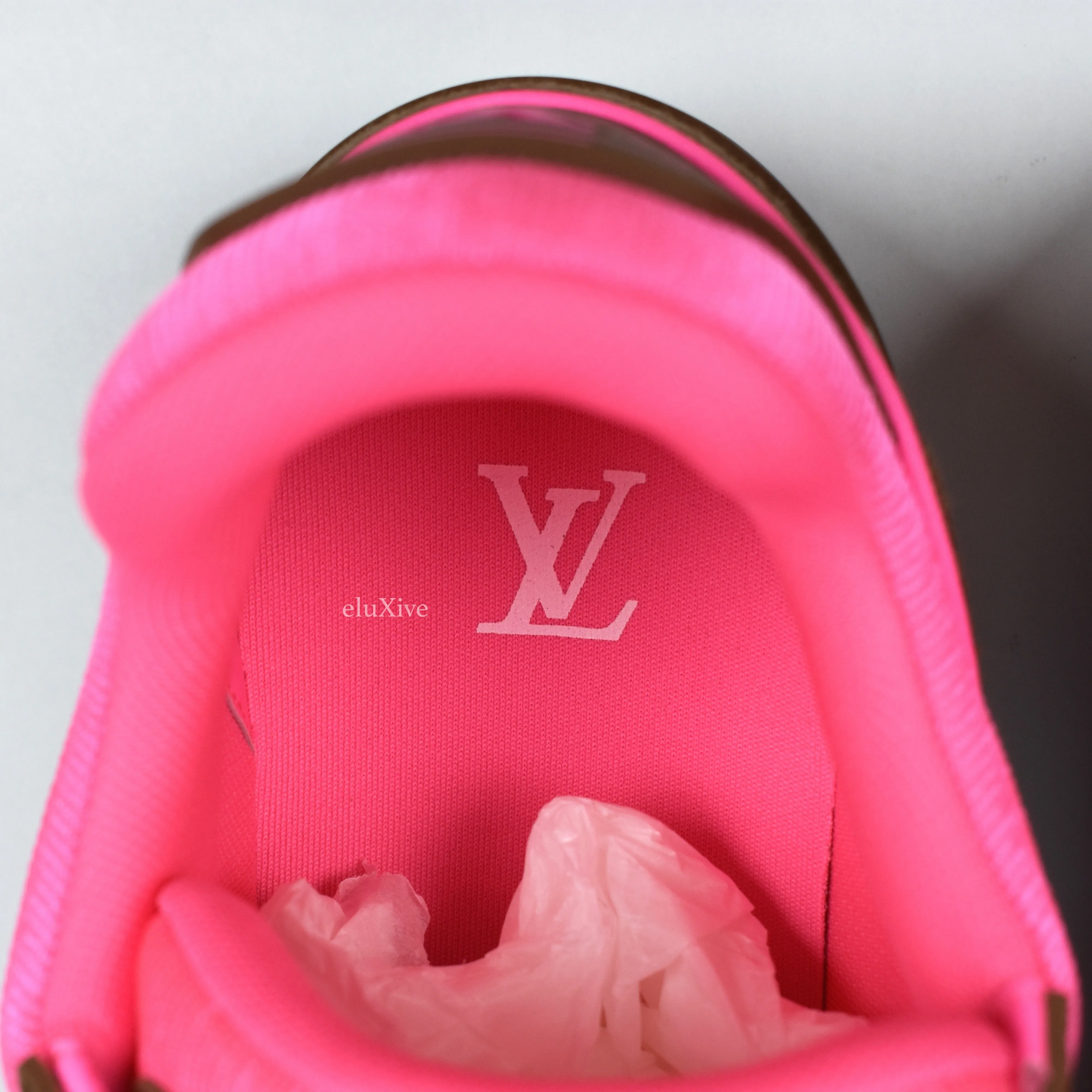 Louis Vuitton - Pink/Brown Leather Trainer Sneakers