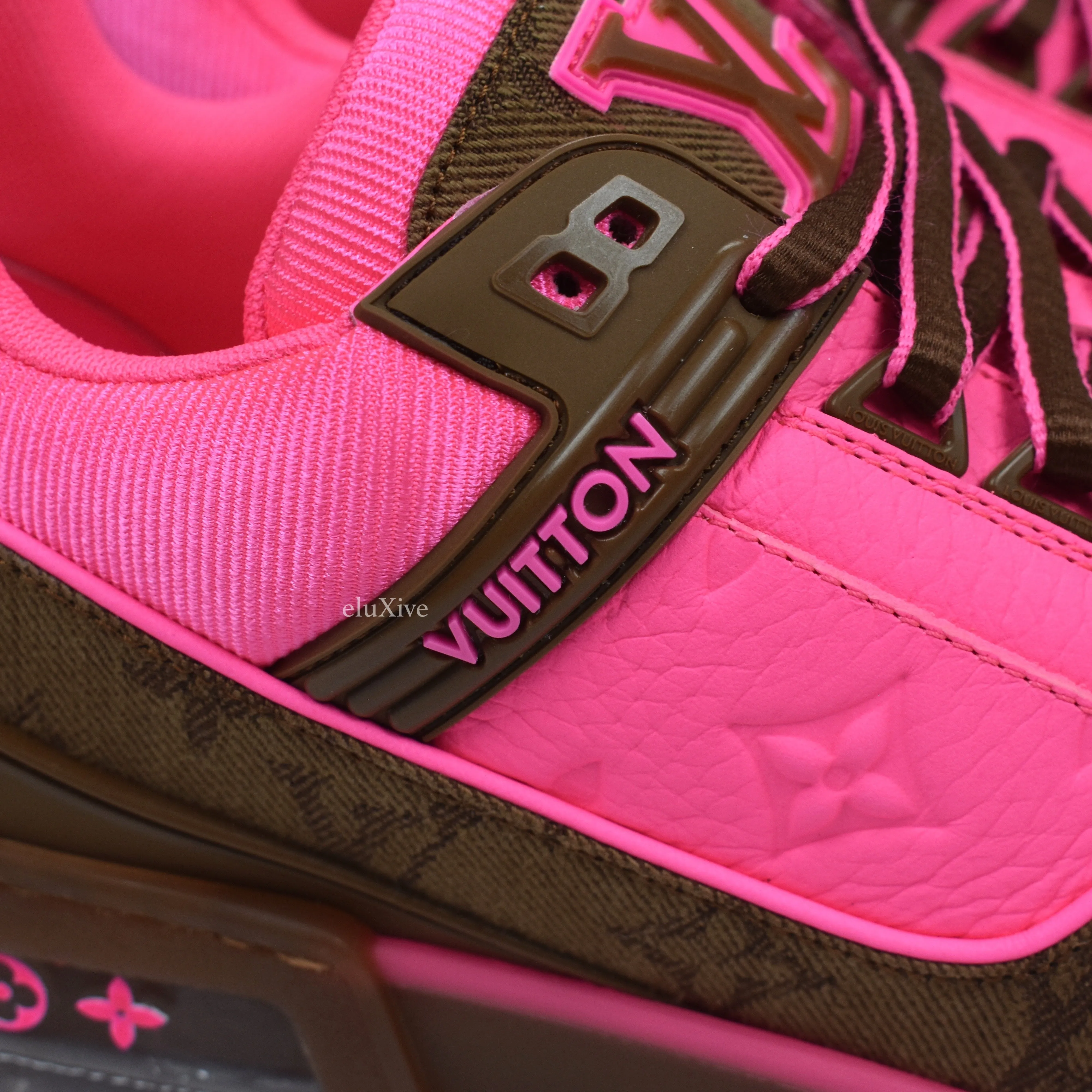Louis Vuitton - Pink/Brown Leather Trainer Sneakers
