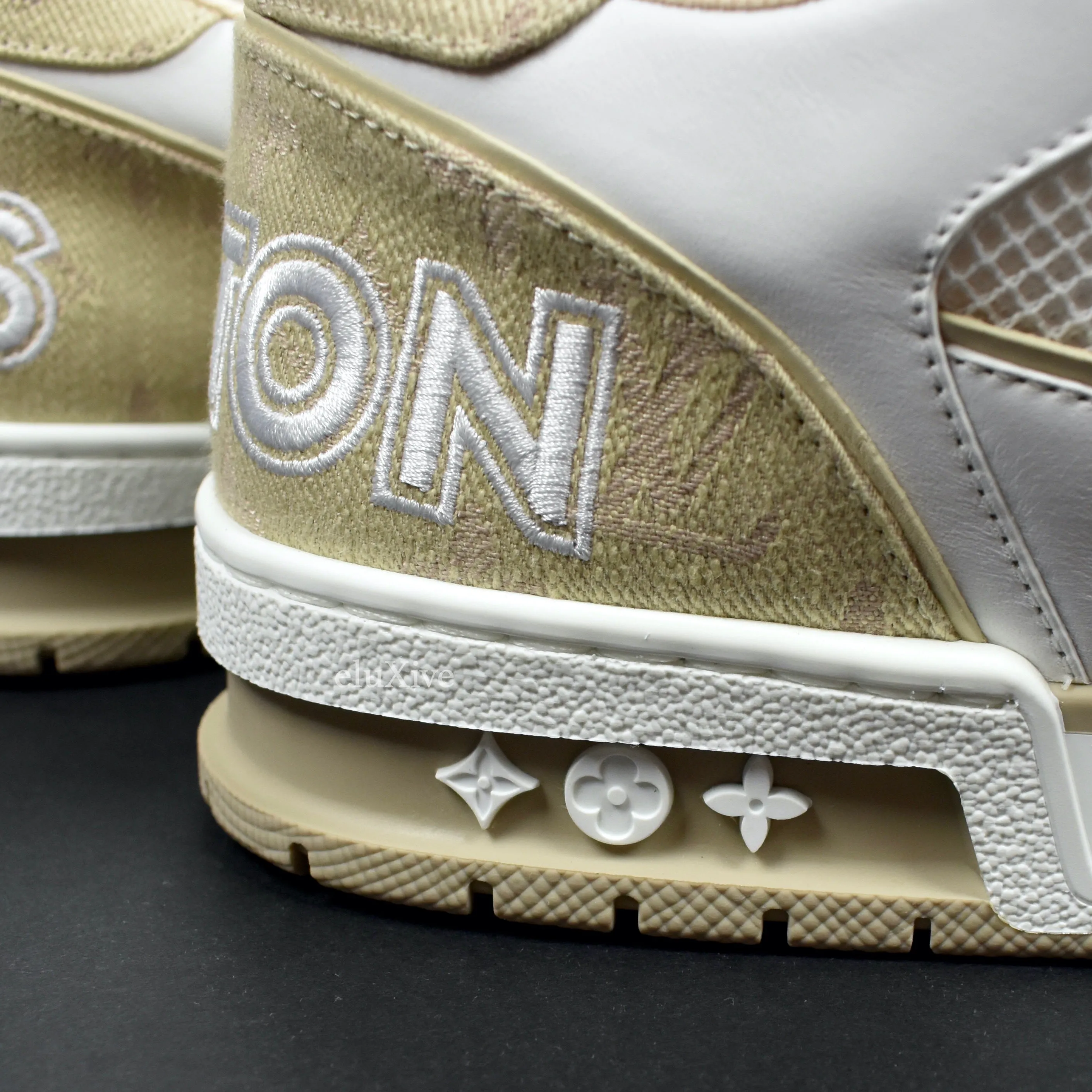 Louis Vuitton - White/Beige Trainer Sneakers with Strap