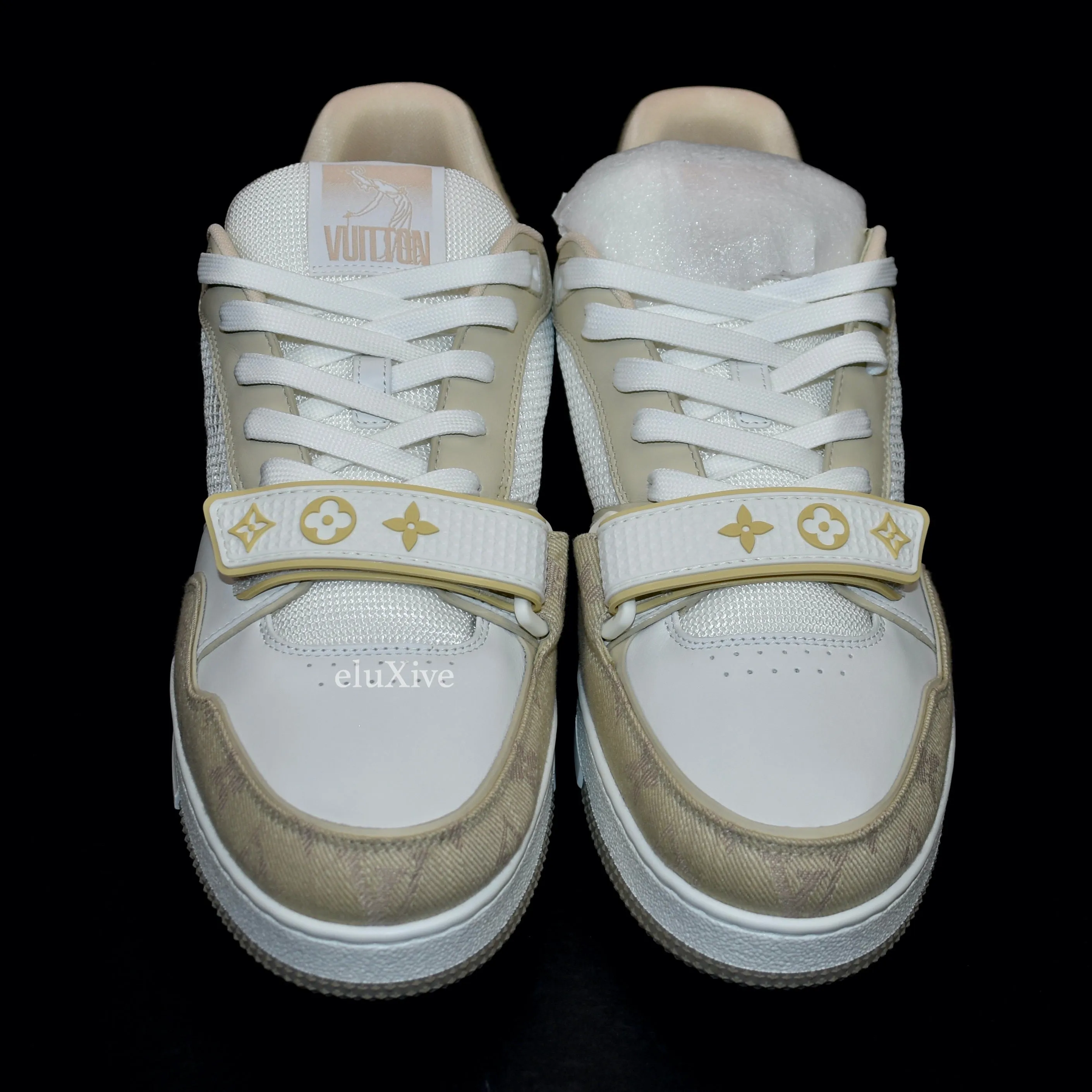 Louis Vuitton - White/Beige Trainer Sneakers with Strap