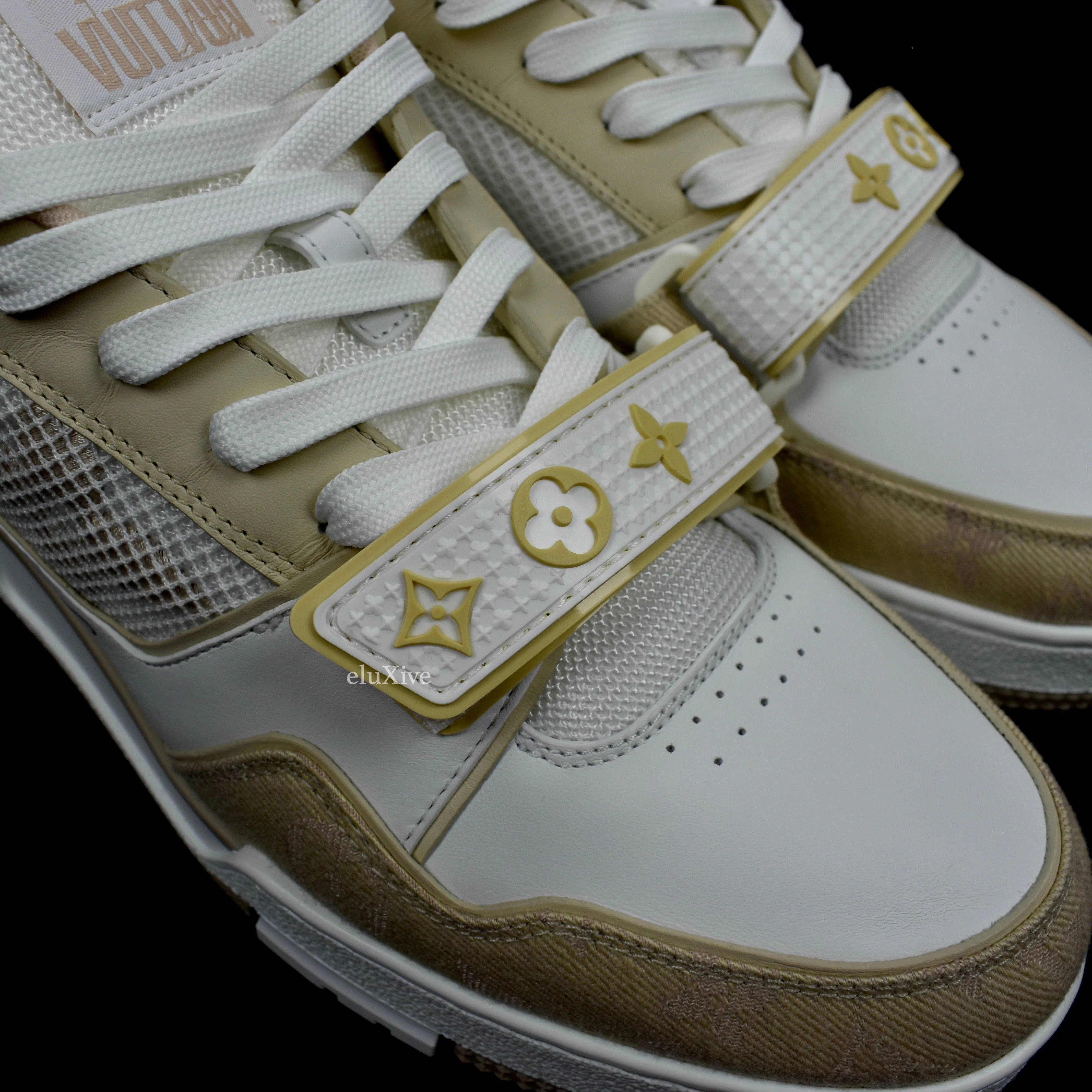 Louis Vuitton - White/Beige Trainer Sneakers with Strap
