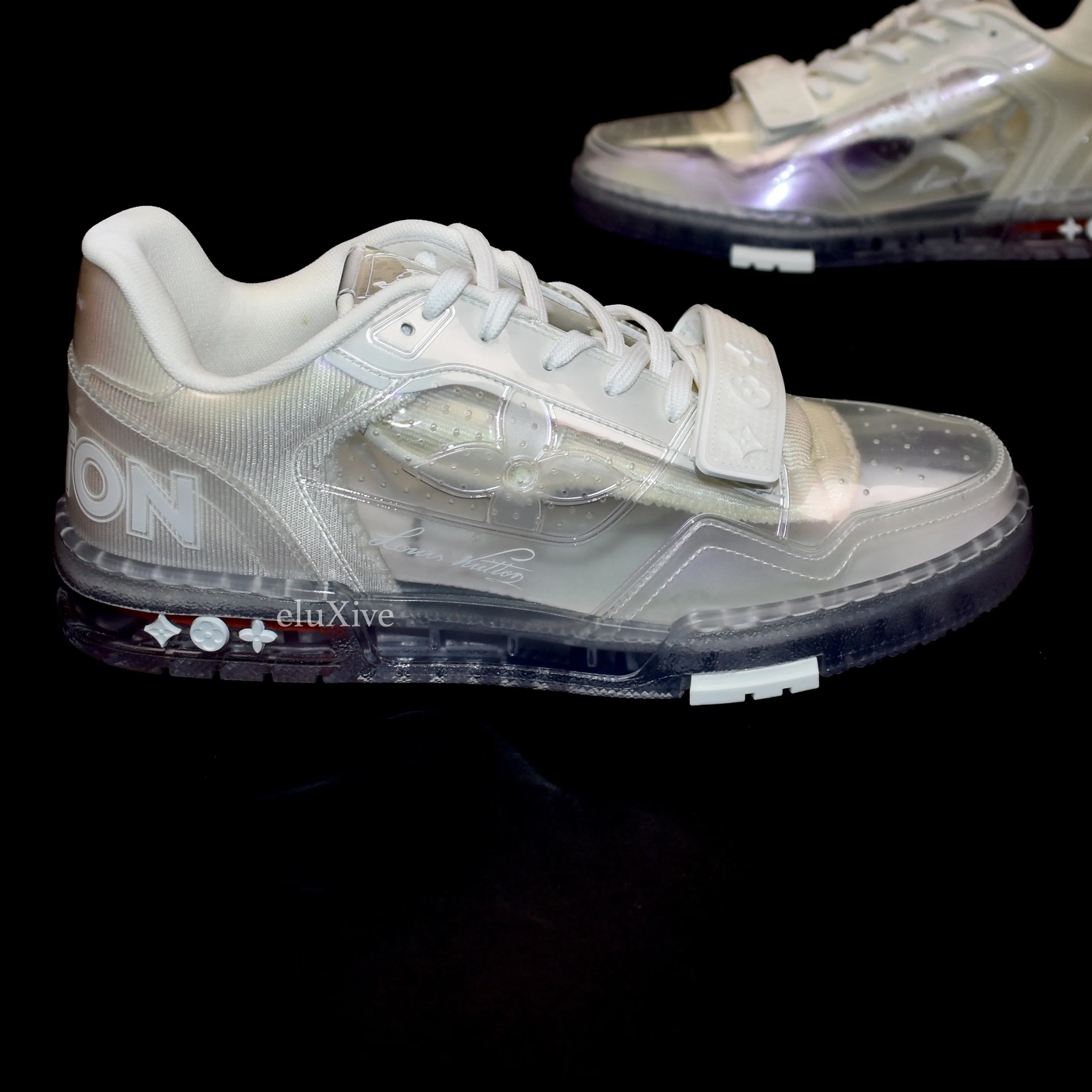 Louis Vuitton - White/Transparent Trainer Sneakers with Strap