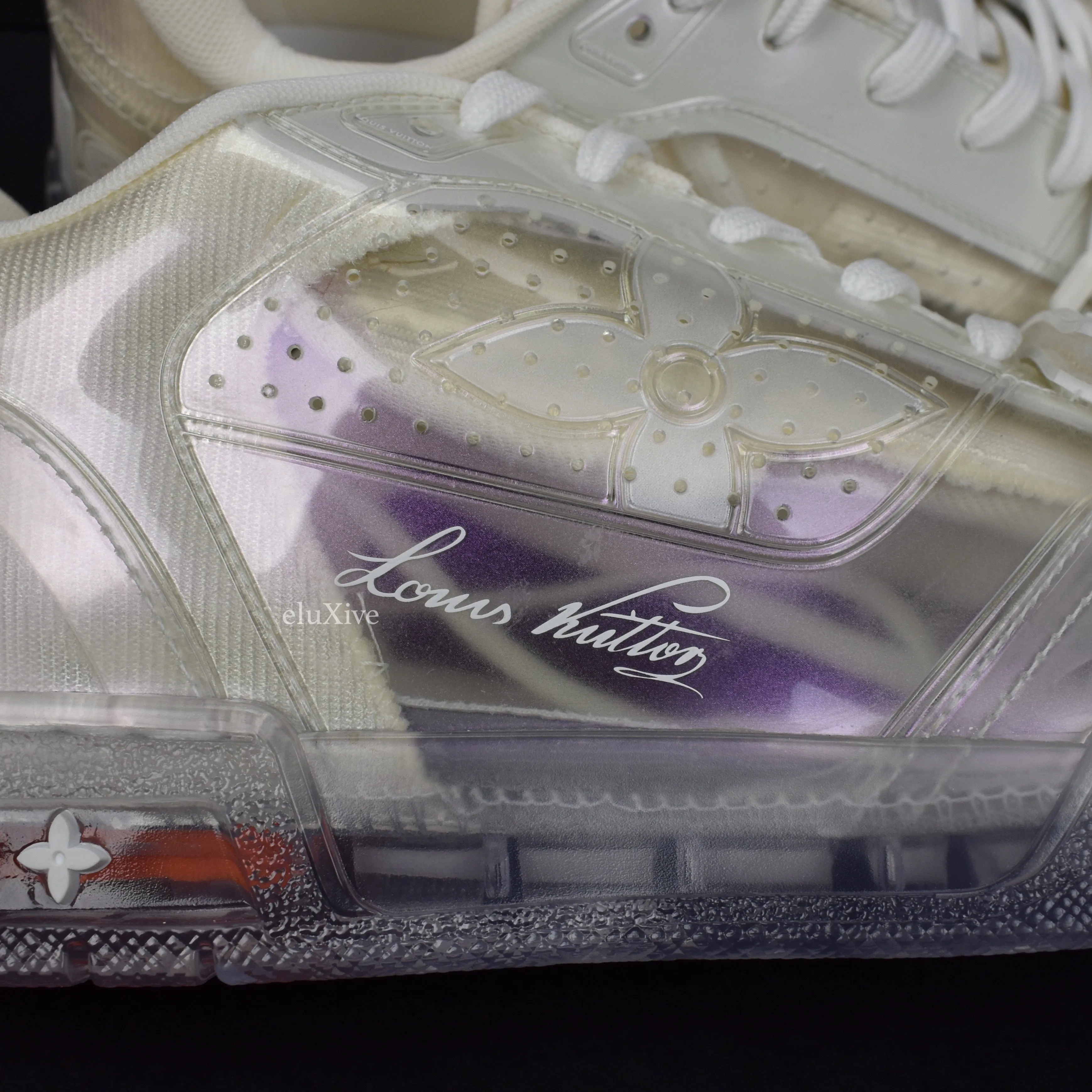 Louis Vuitton - White/Transparent Trainer Sneakers with Strap