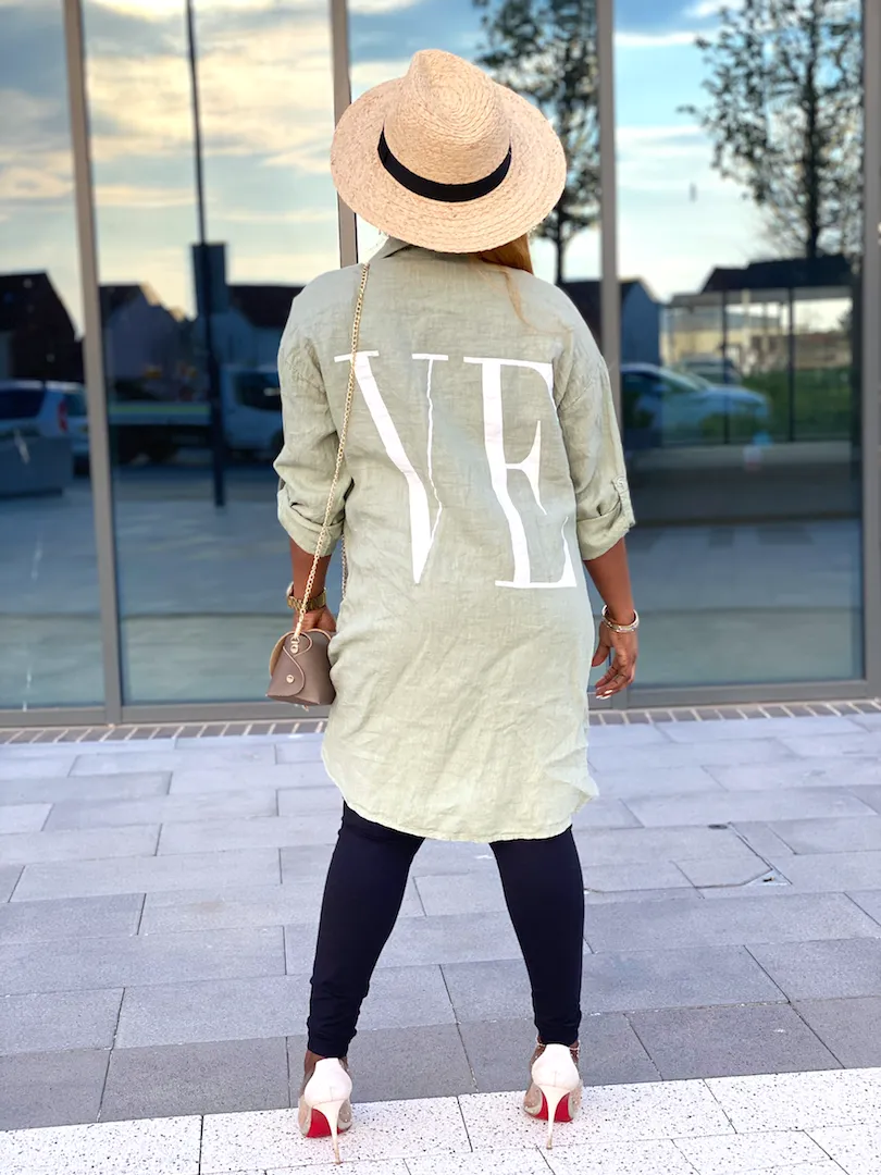 Love Print Linen Shirt
