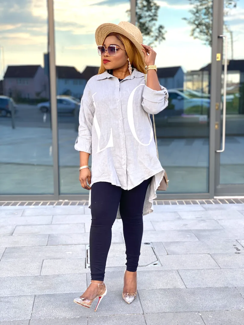 Love Print Linen Shirt
