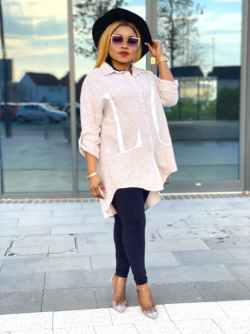 Love Print Linen Shirt