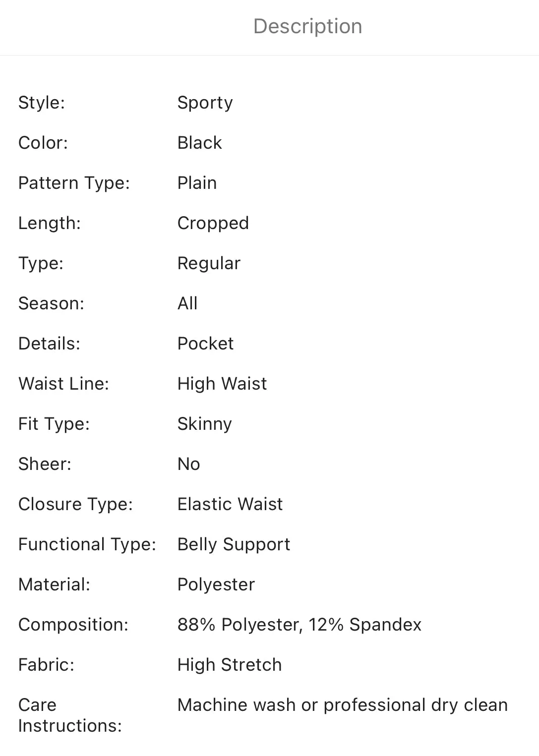 Maternity solid sports leggings with phone pocket